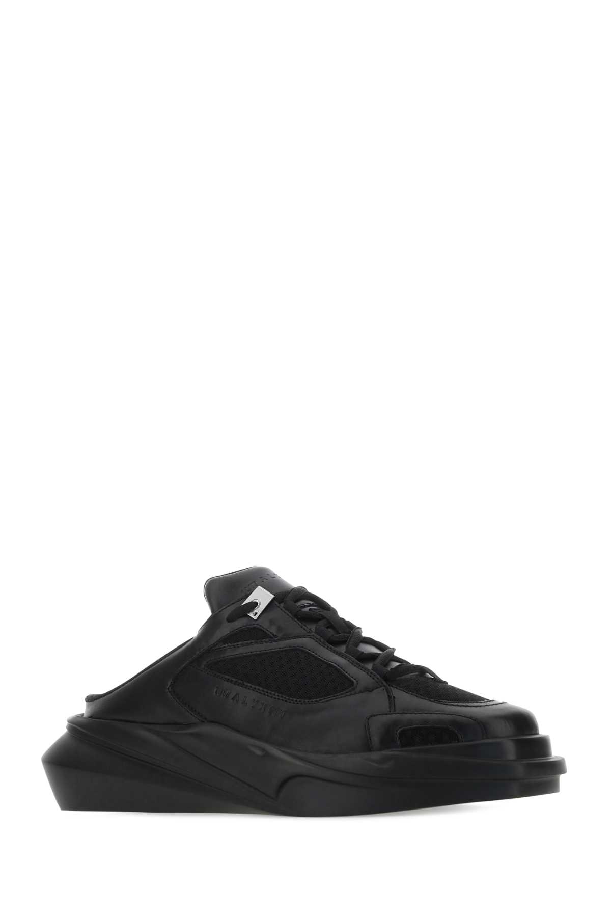 Shop Alyx Black Leather Mono Hiking Slippers In Blk0001