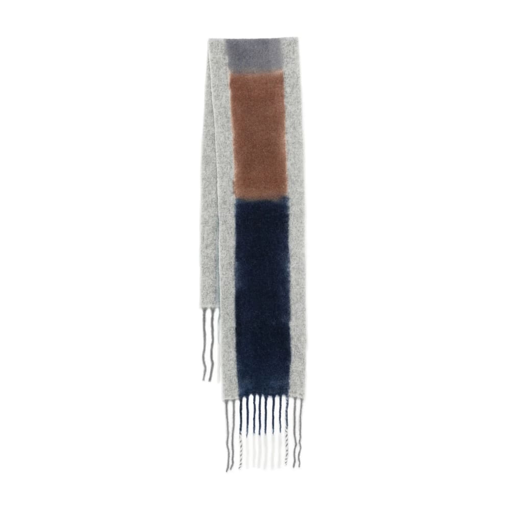 Altea Block-colour Fringed Scarf In Gray