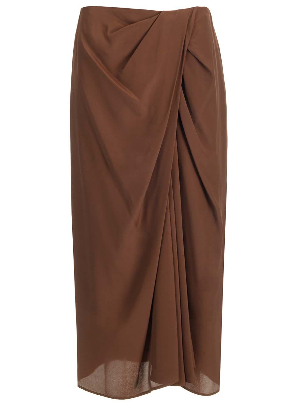 Shop Dries Van Noten Pareo Skirt In Brown