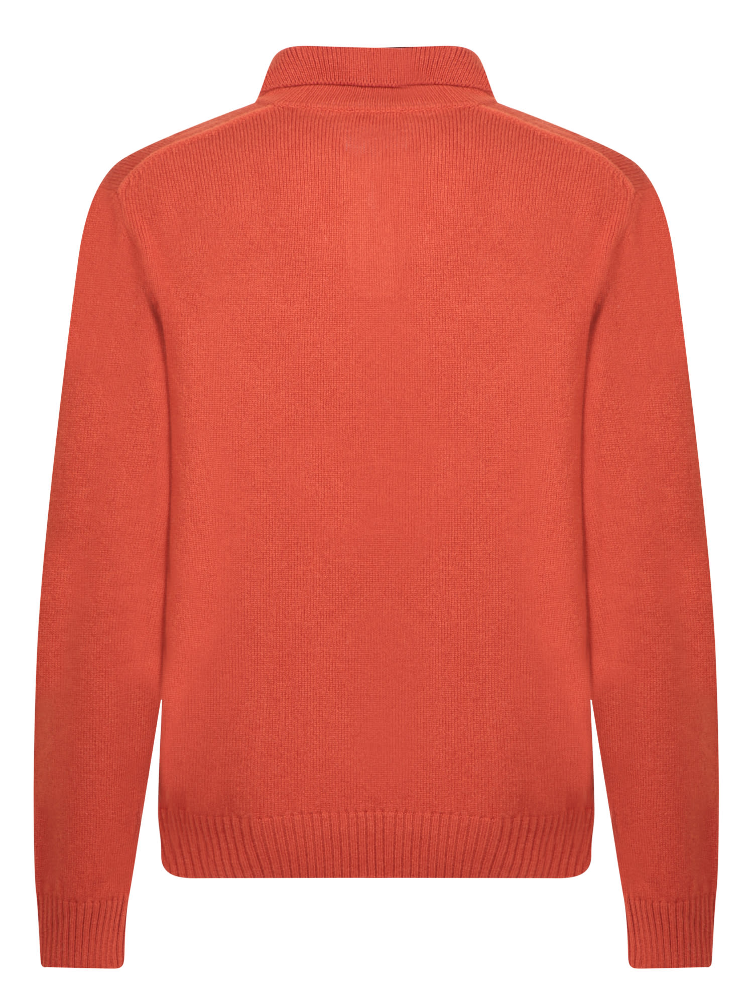 Shop Zanone Slim Fit Long Sleeve Orange Polo Shirt