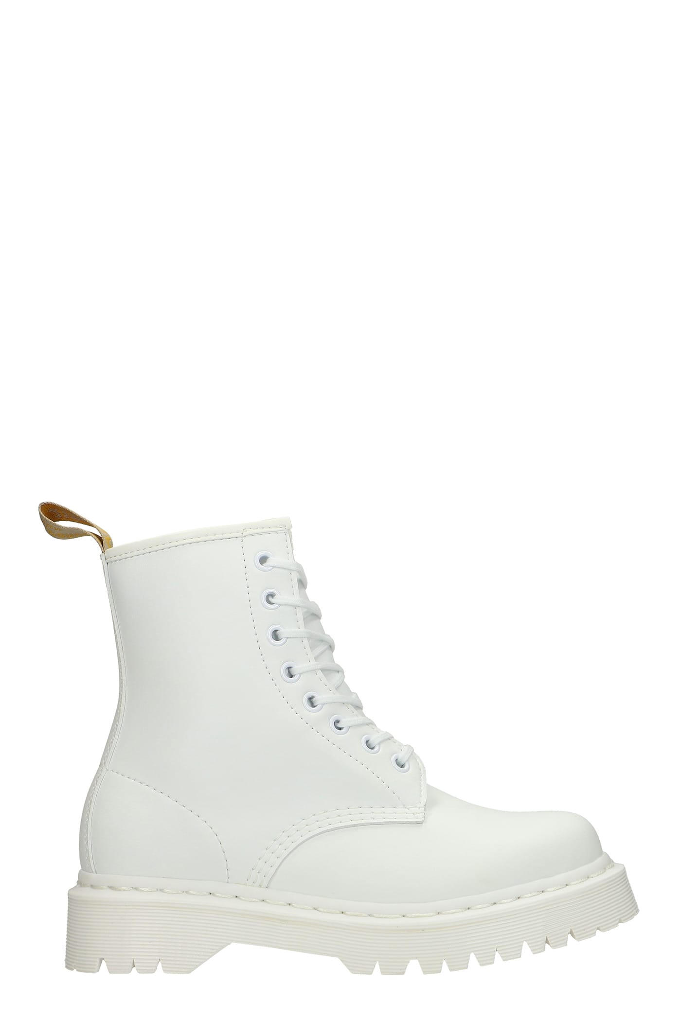 Dr. Martens Vegan 1460 Combat Boots In White Leather