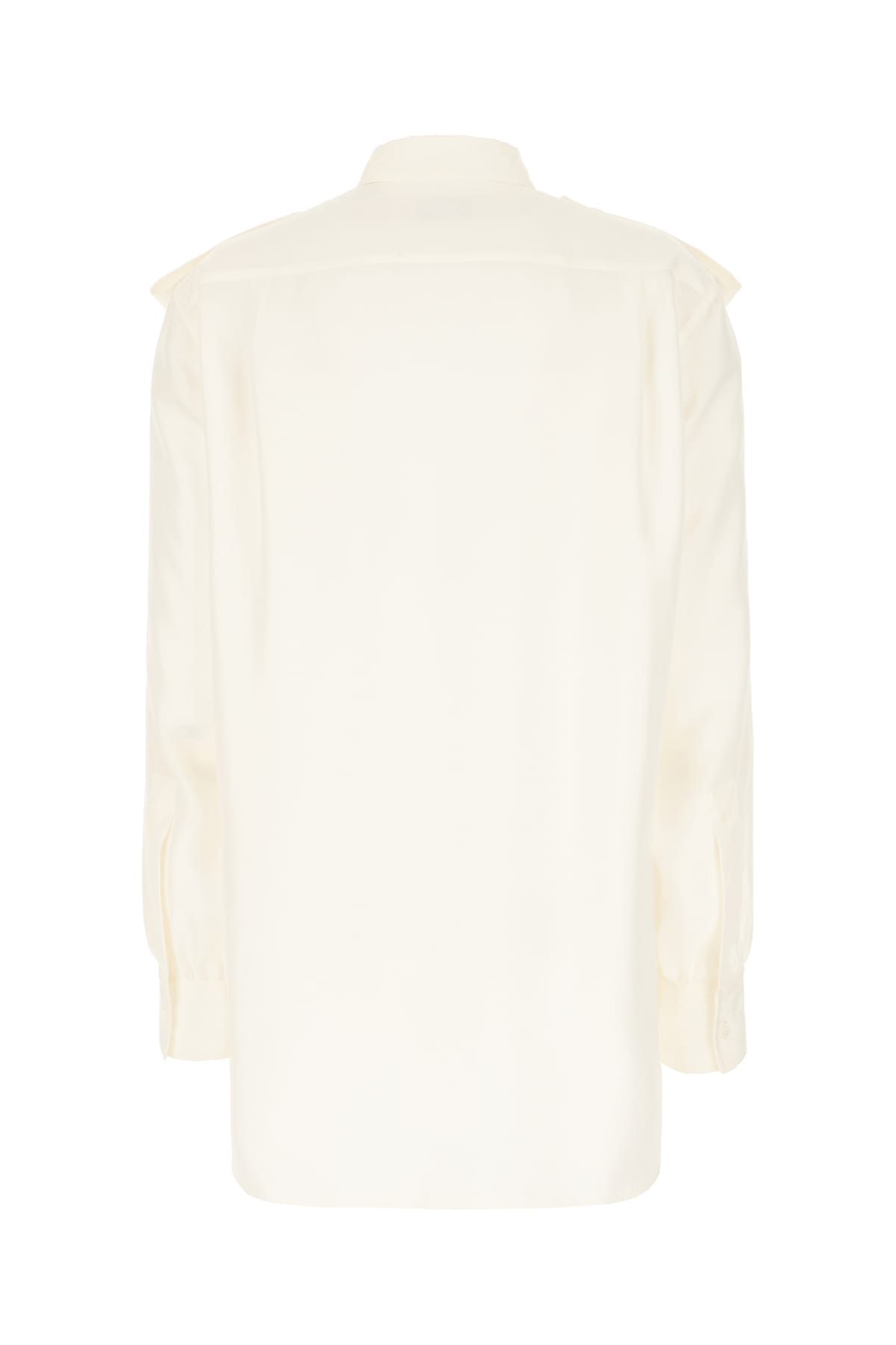 Shop Burberry White Silk Shirt In Grain