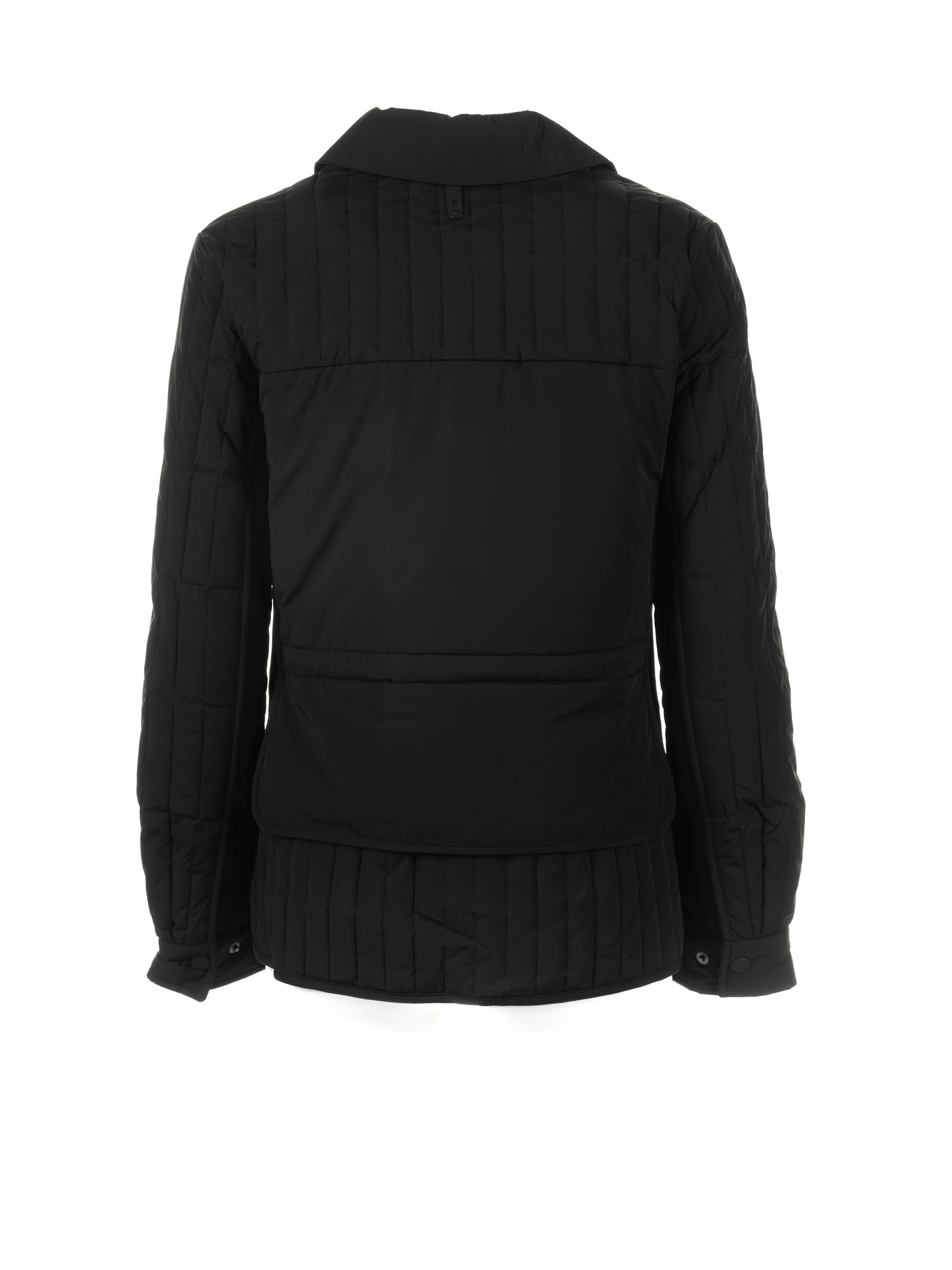 Shop Mackage Sian Vertical Quilted Jacket With Open Collar In Nero