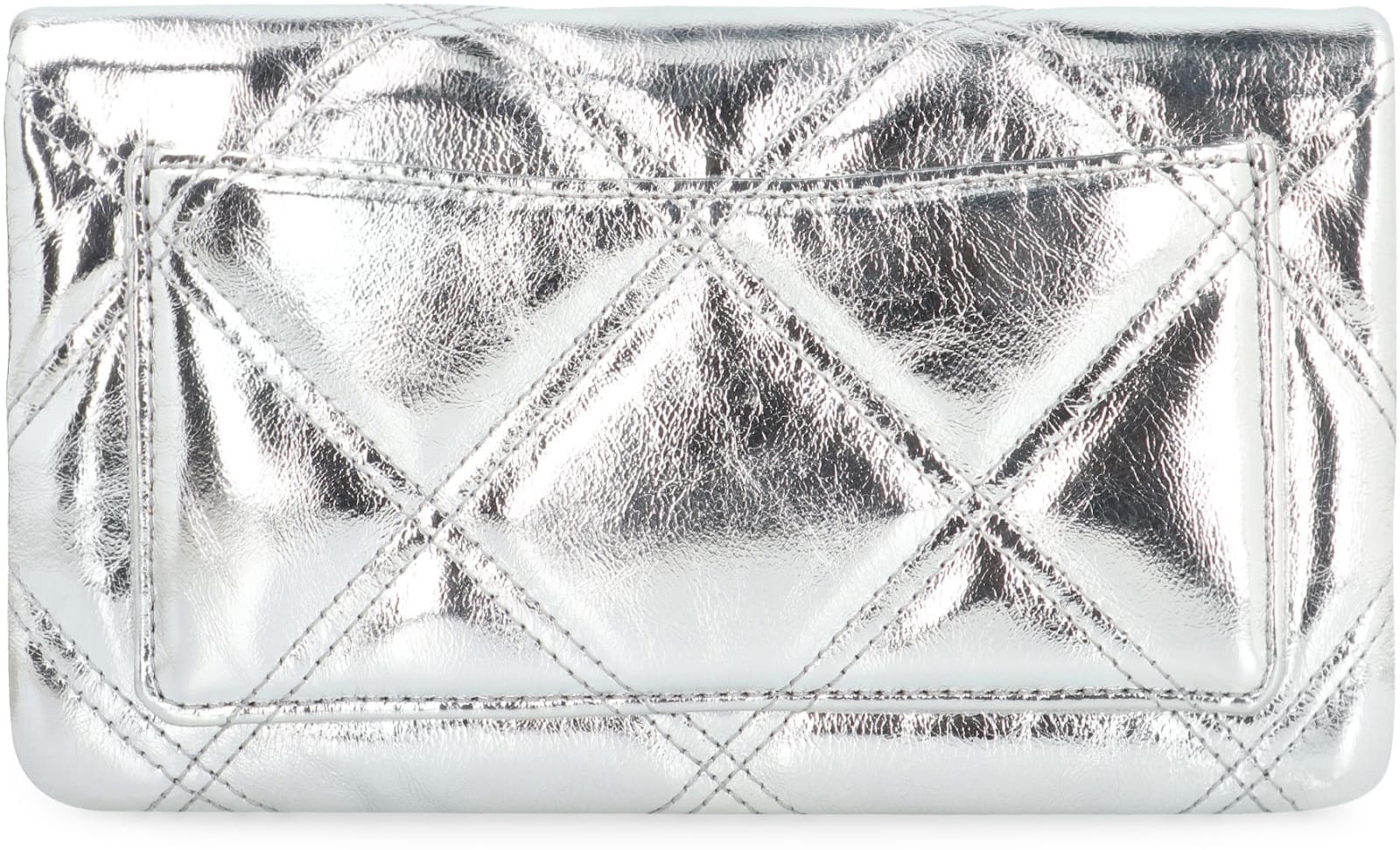 Tory Burch Kira Leather Wallet On Chain In Silver