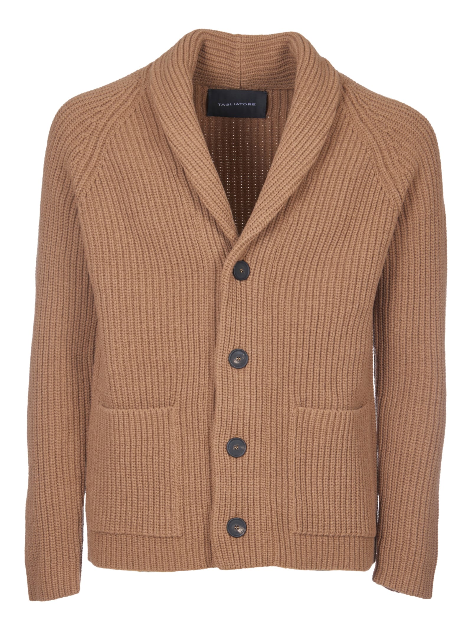 Shop Tagliatore Cardigan In Camel