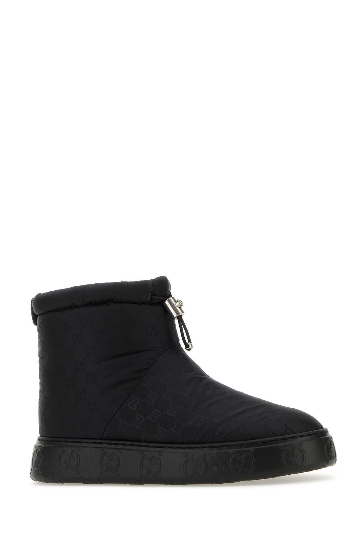 Gucci Black Nylon Ankle Boots In Blackblackblack