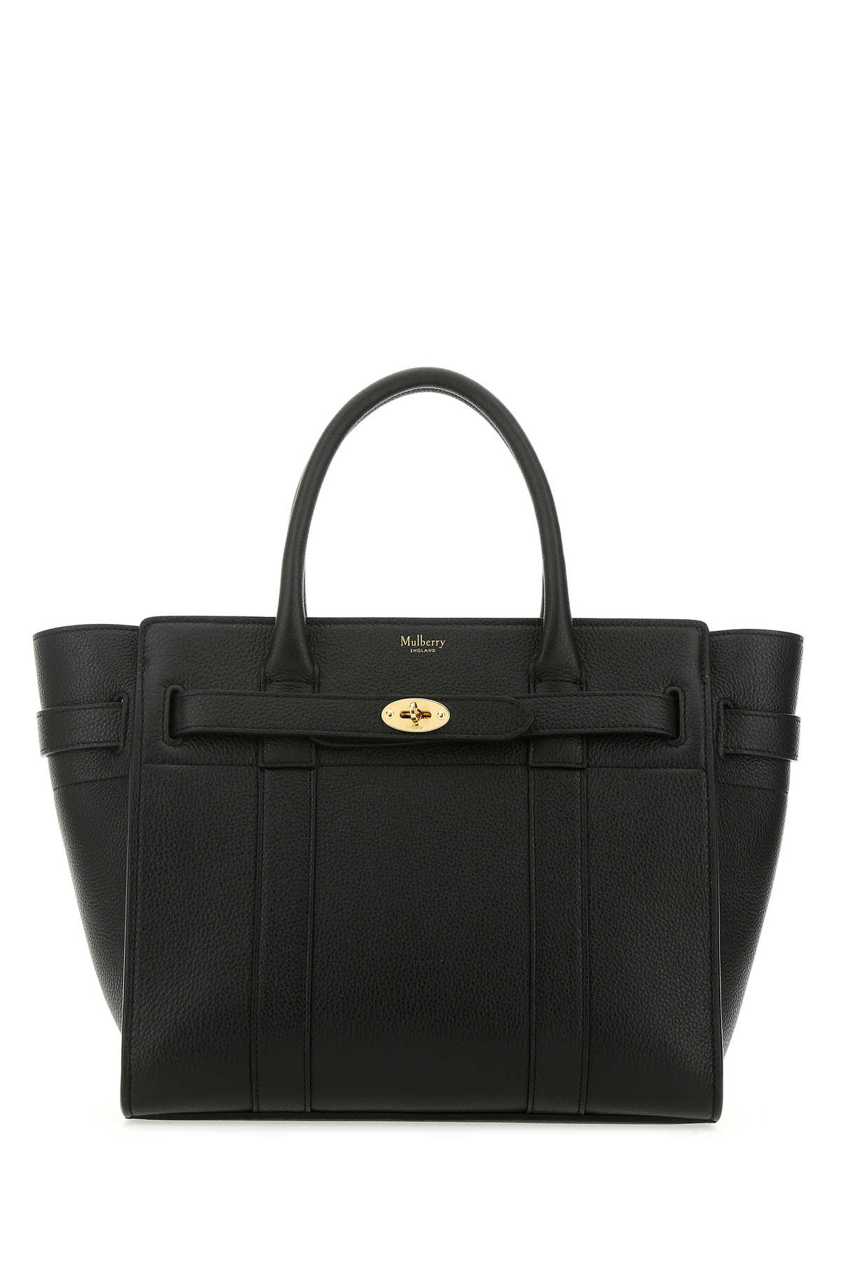 Shop Mulberry Black Leather Small Bayswater Handbag In A100