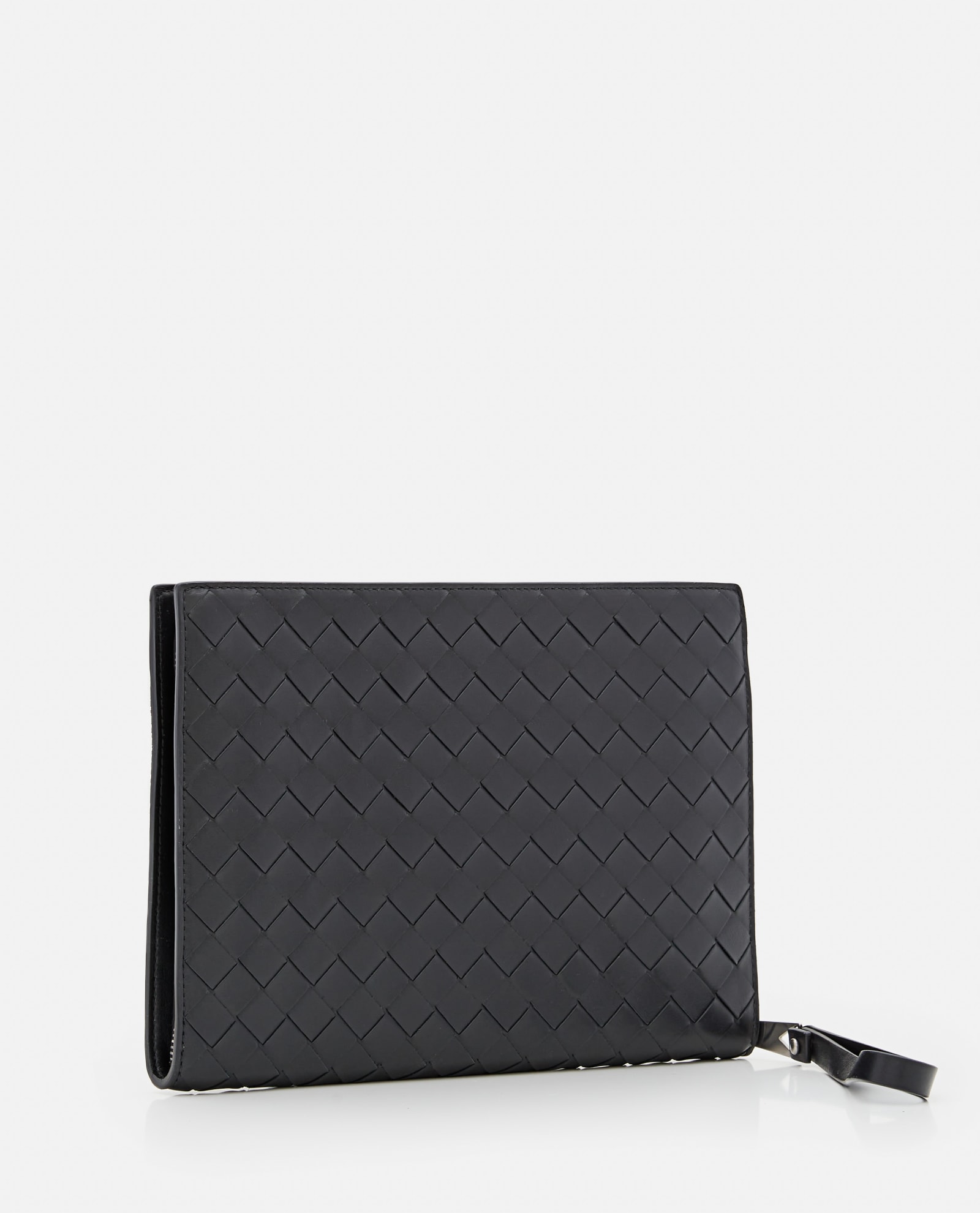 Shop Bottega Veneta Intreccio Leather Small Document Case In Black