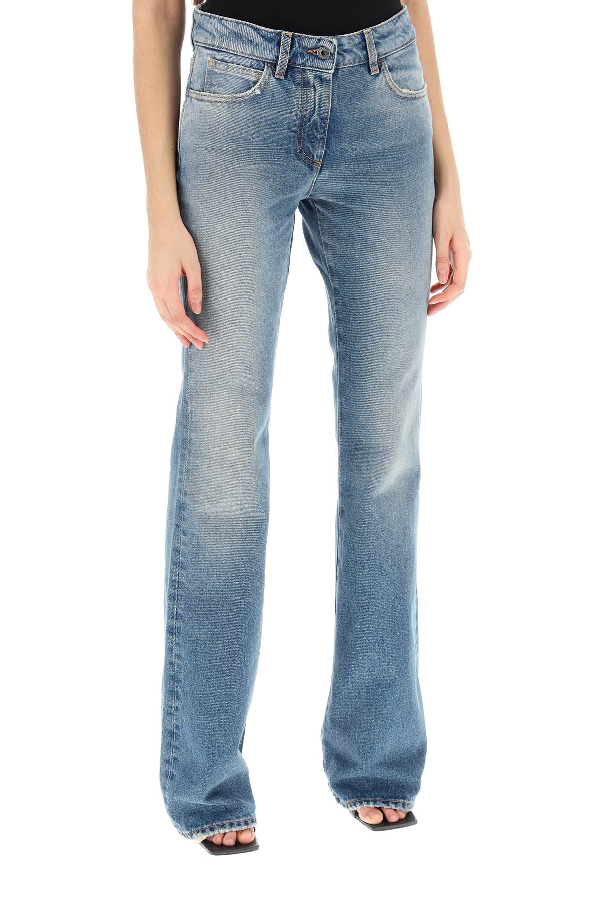 Shop Off-white Bootcut Jeans In Medium Blue