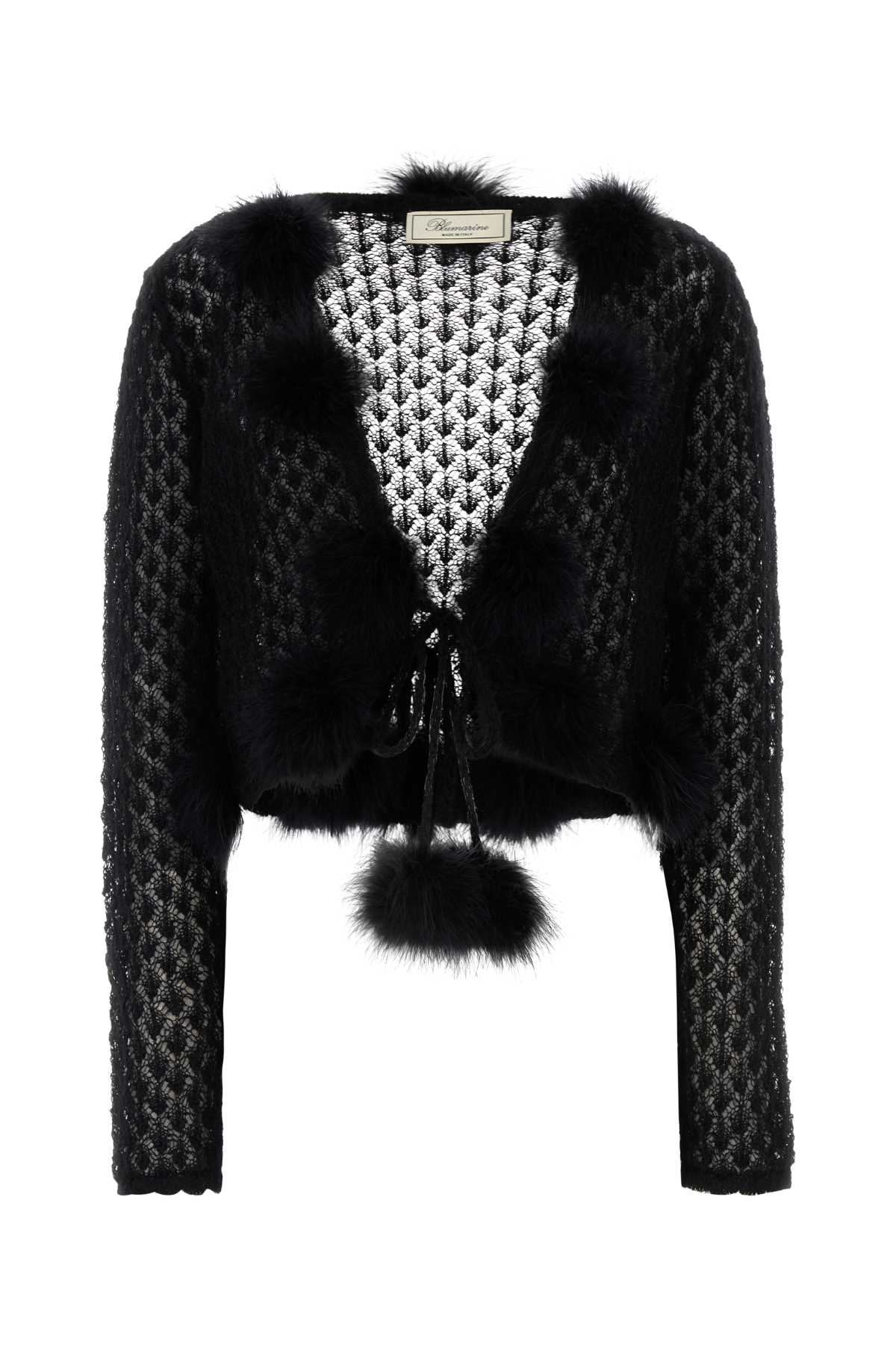 Blumarine Black Nylon Blend Cardigan