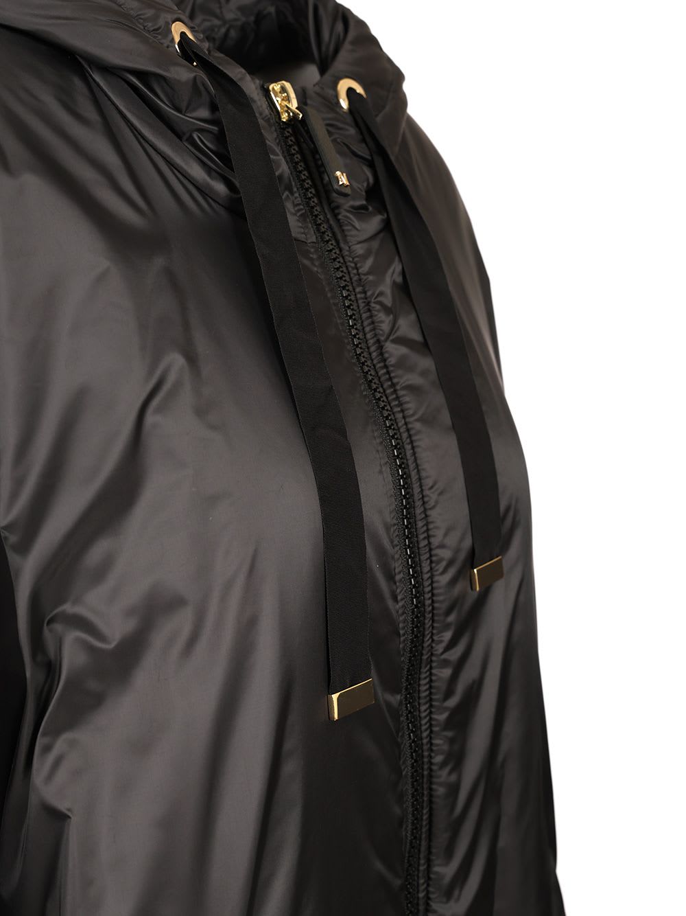 Max Mara The Cube Black Greenci Hooded Padded Cape In Black