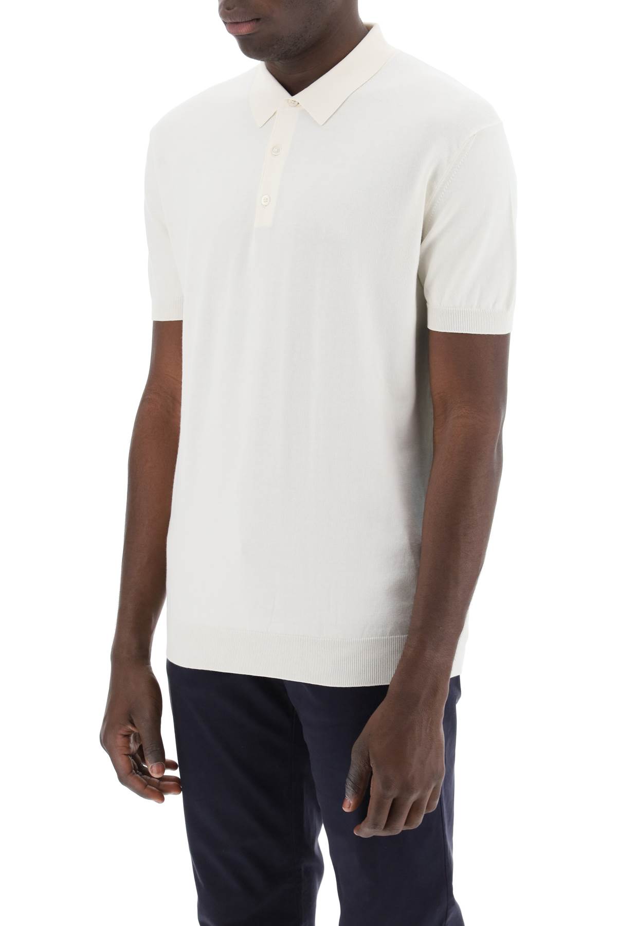 Shop Baracuta Short-sleeved Cotton Polo Shirt For In Ivory (white)