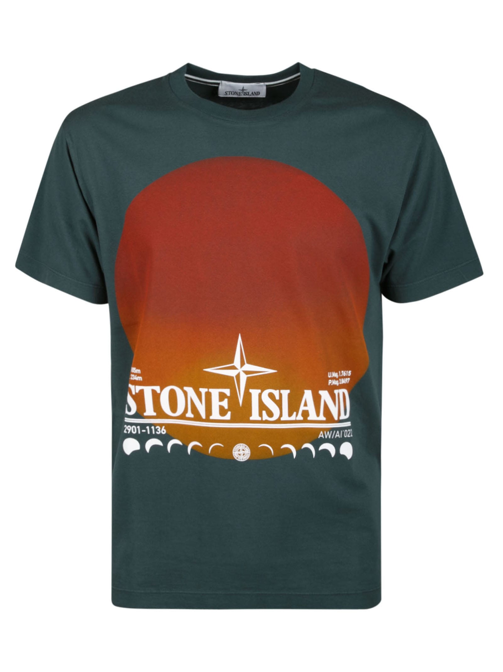 Stone Island Round Neck Logo Print T-shirt