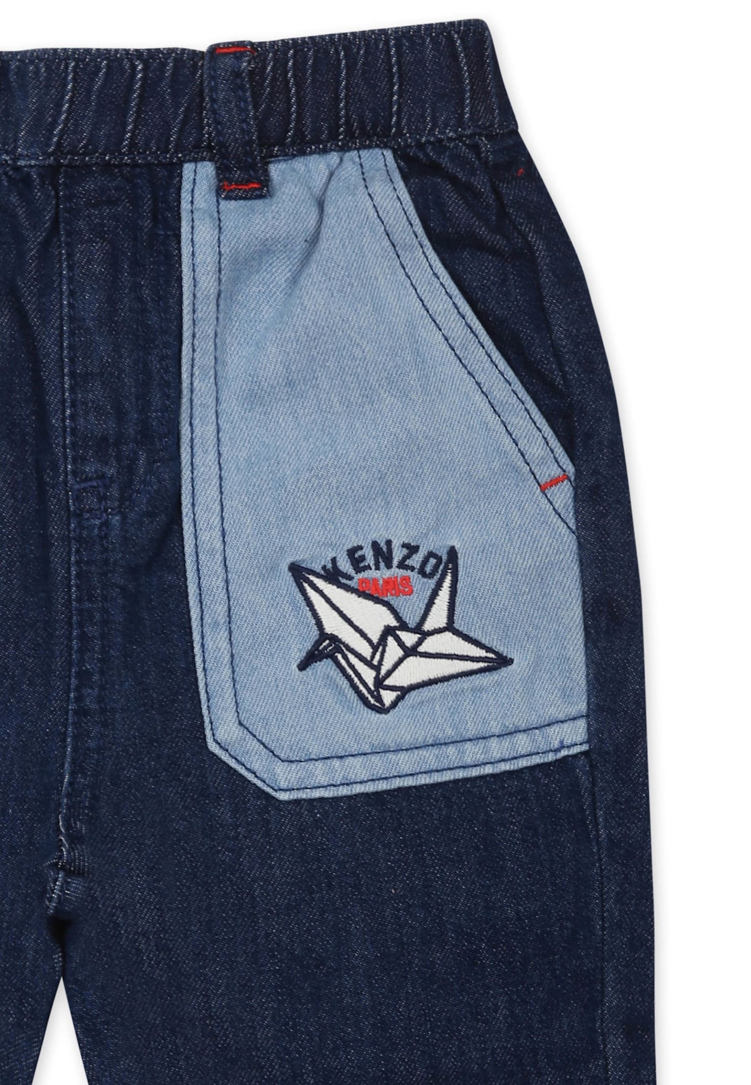 Kenzo Denim Jeans For Baby Boy With Logo In Denim