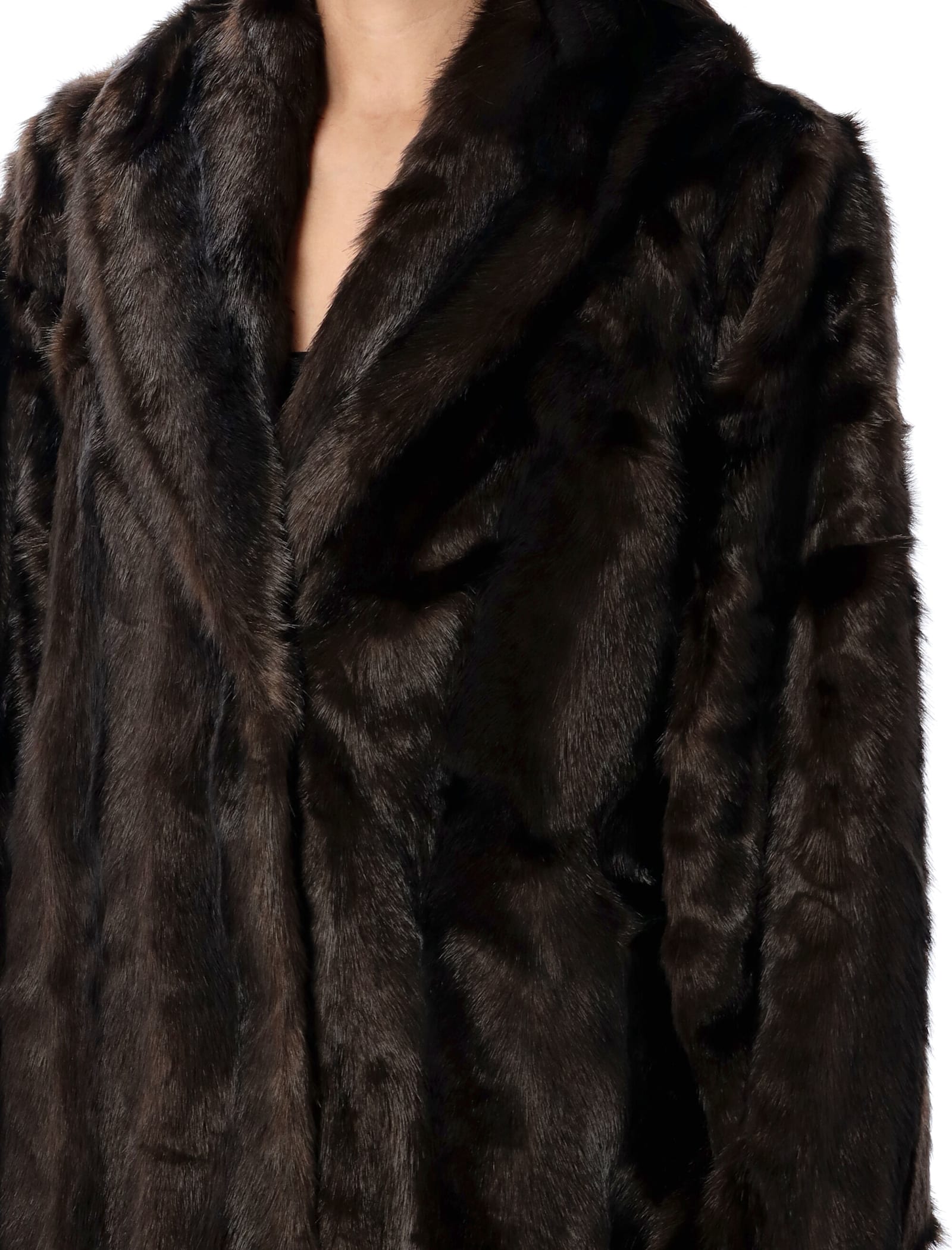 Shop The Garment The Dixie Long Vegan Fur Coat In Espresso