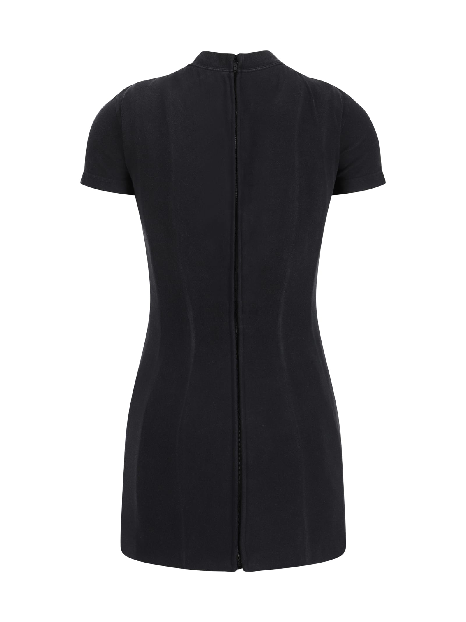 Shop Balenciaga T-shirt Dress In Washed Black