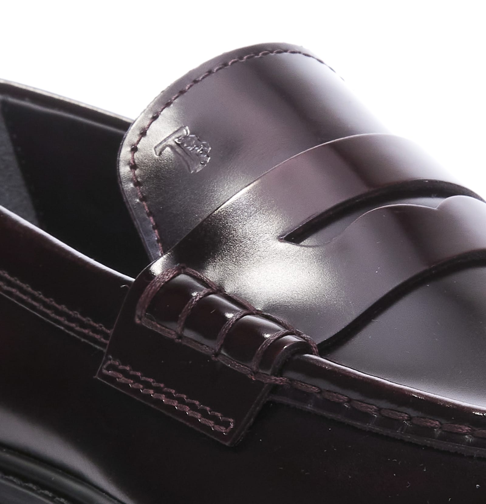 Shop Tod's Leather Tods Loafers In Bordeaux