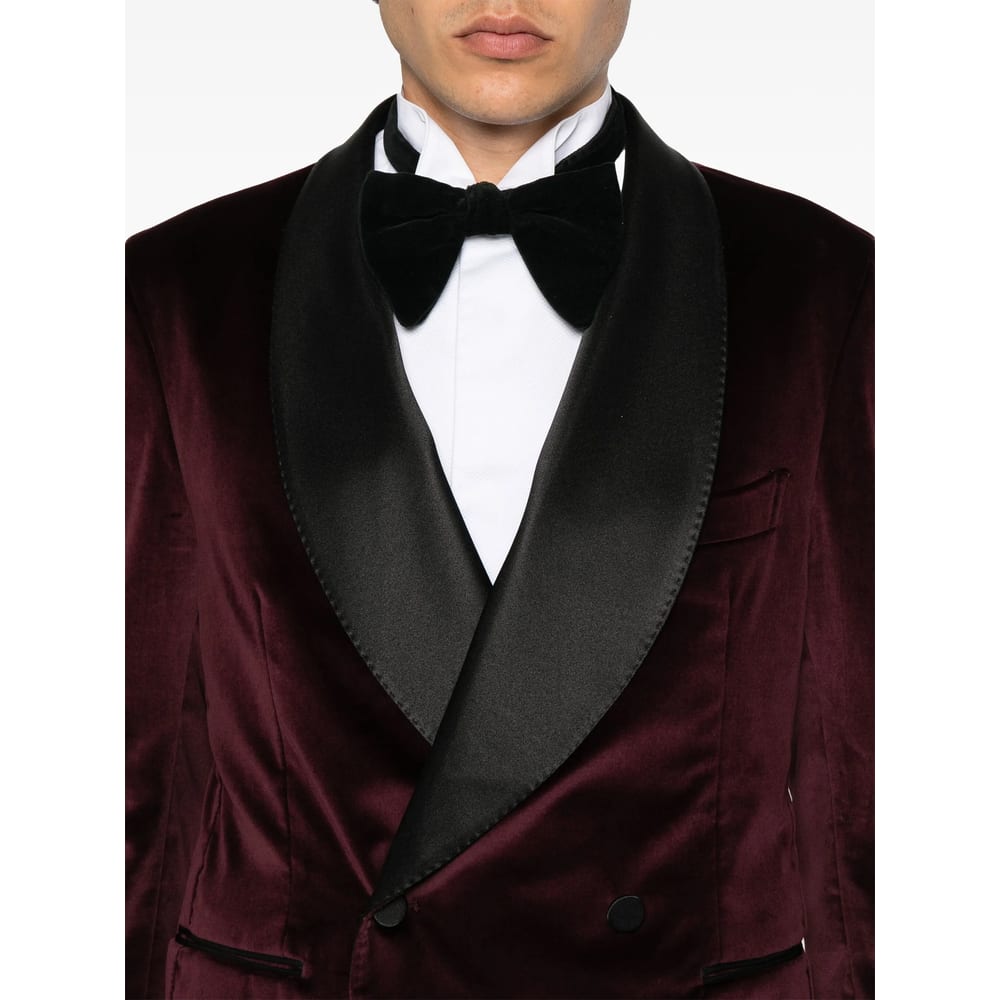 Tagliatore Long-sleeved Suit Jacket In Red