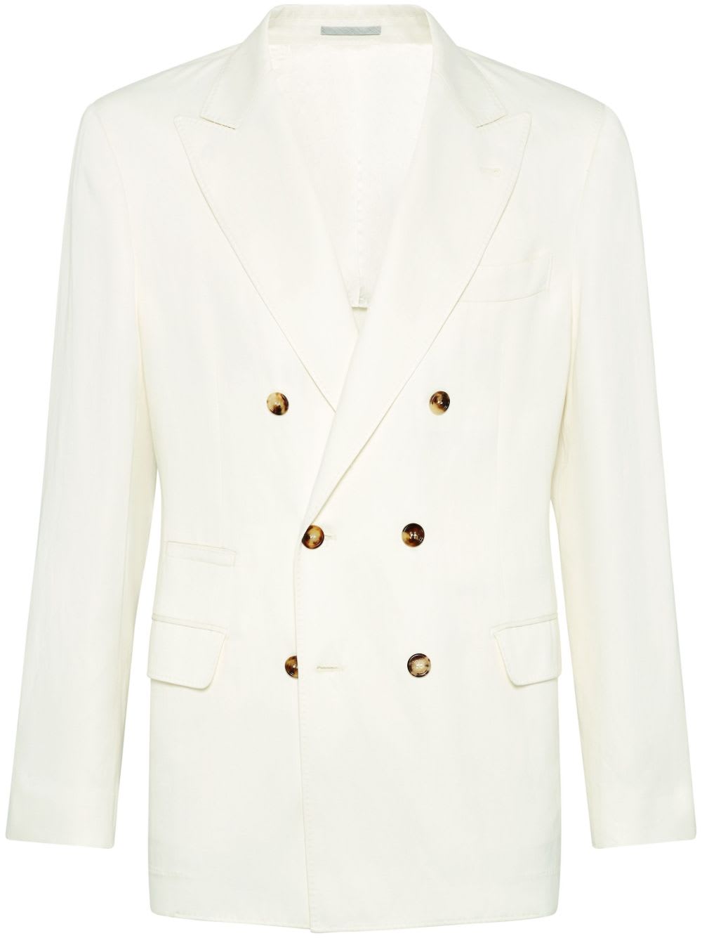 Brunello Cucinelli Linen Blend Double-breasted Jacket