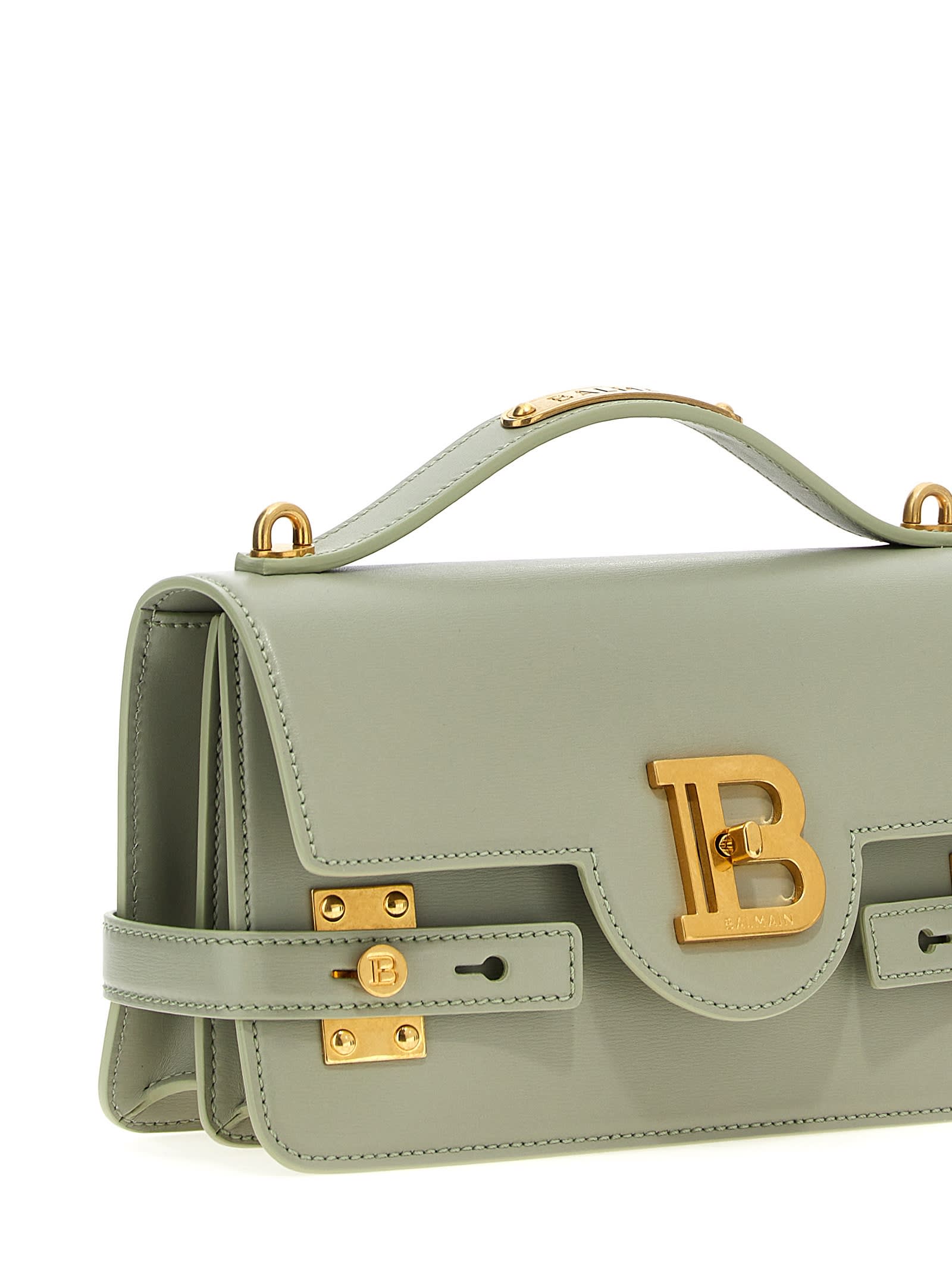 Shop Balmain B-buzz 24 Handbag In Green