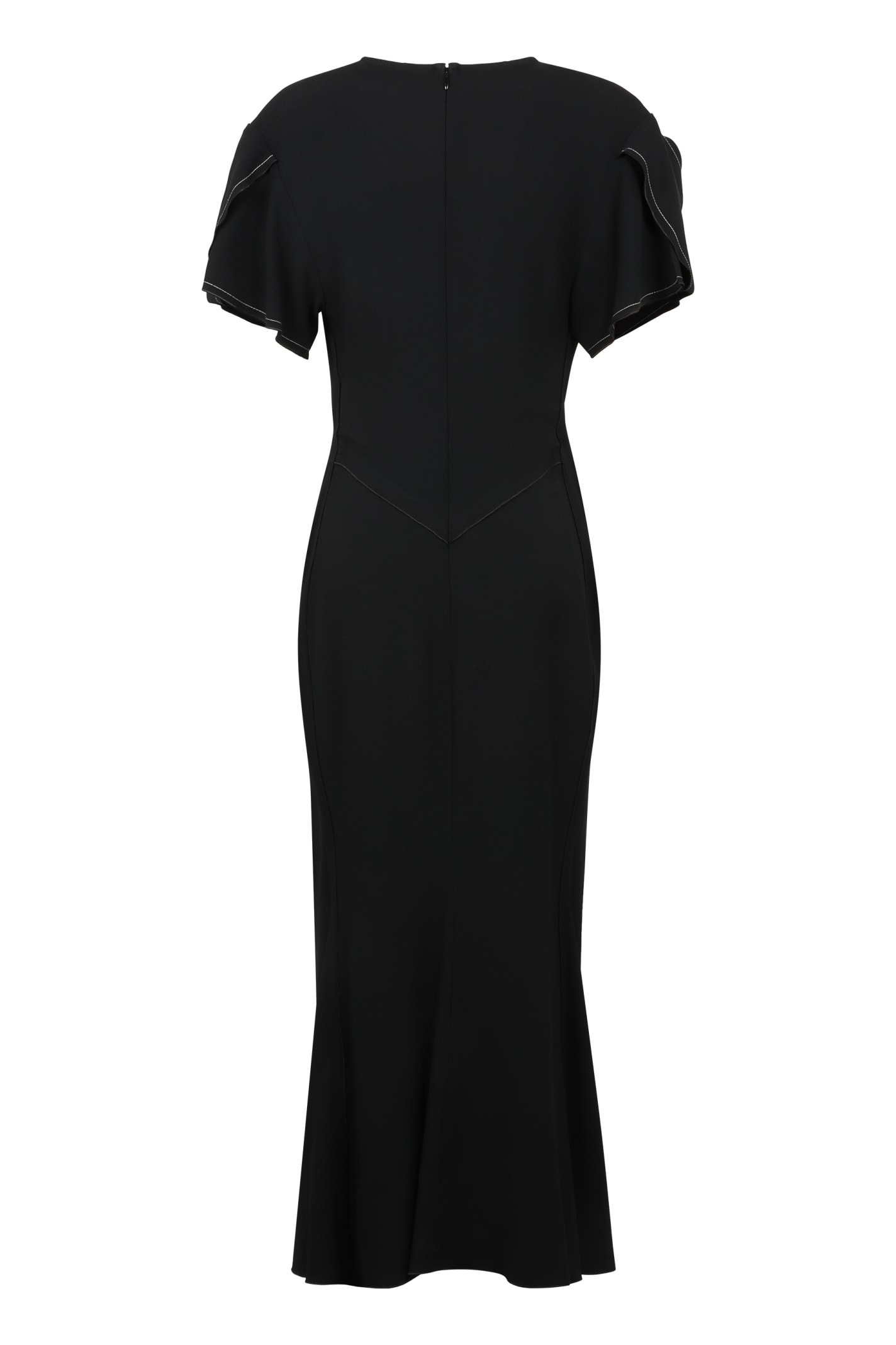 Shop Victoria Beckham Stretch Viscose Dress In Black