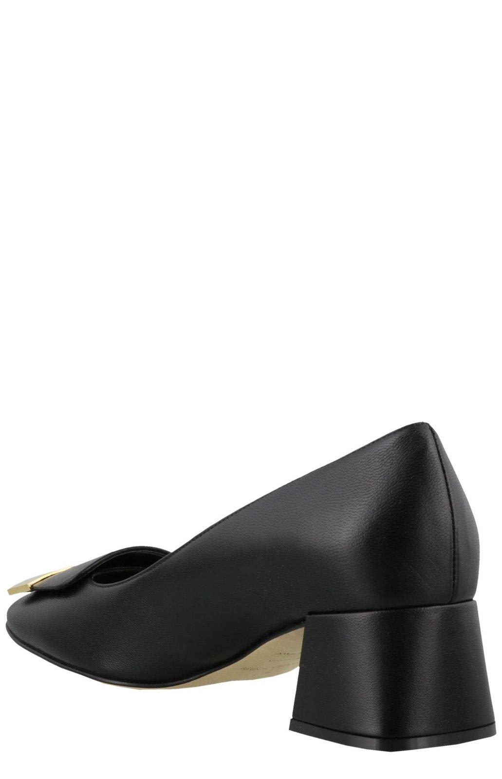 Shop Sergio Rossi Sr1 Square Toe Pumps In Black