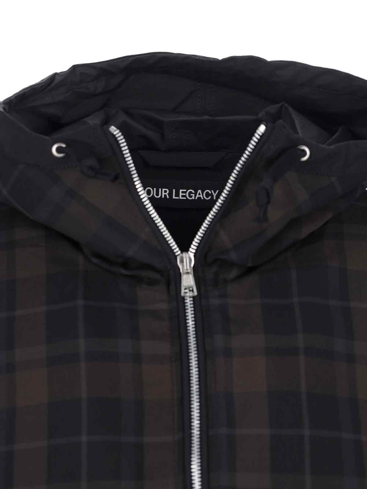 Our Legacy Riviera Checked Shell Hooded Jacket In Brown
