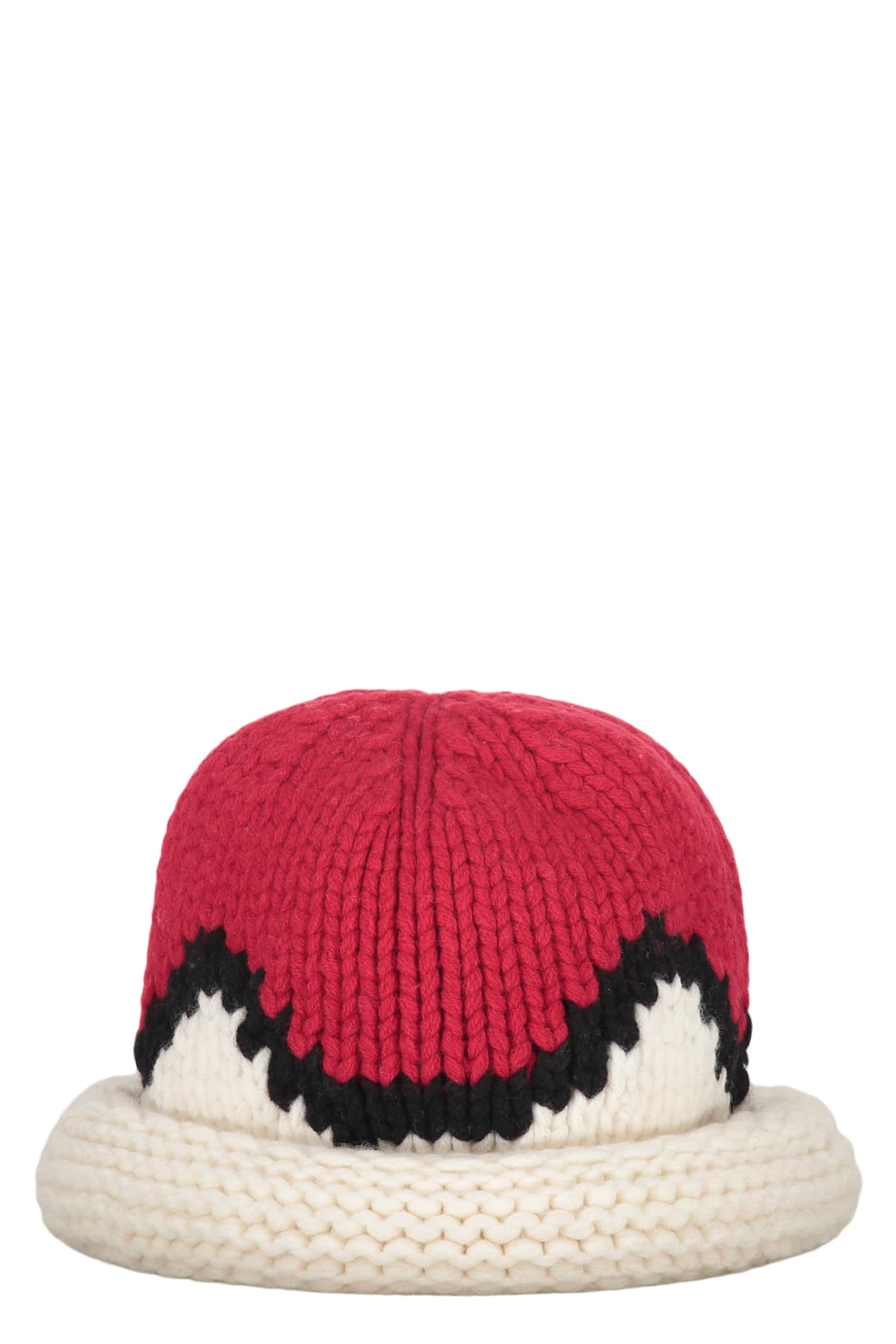 Kenzo Multicolor Graphic Wool Hat In Red