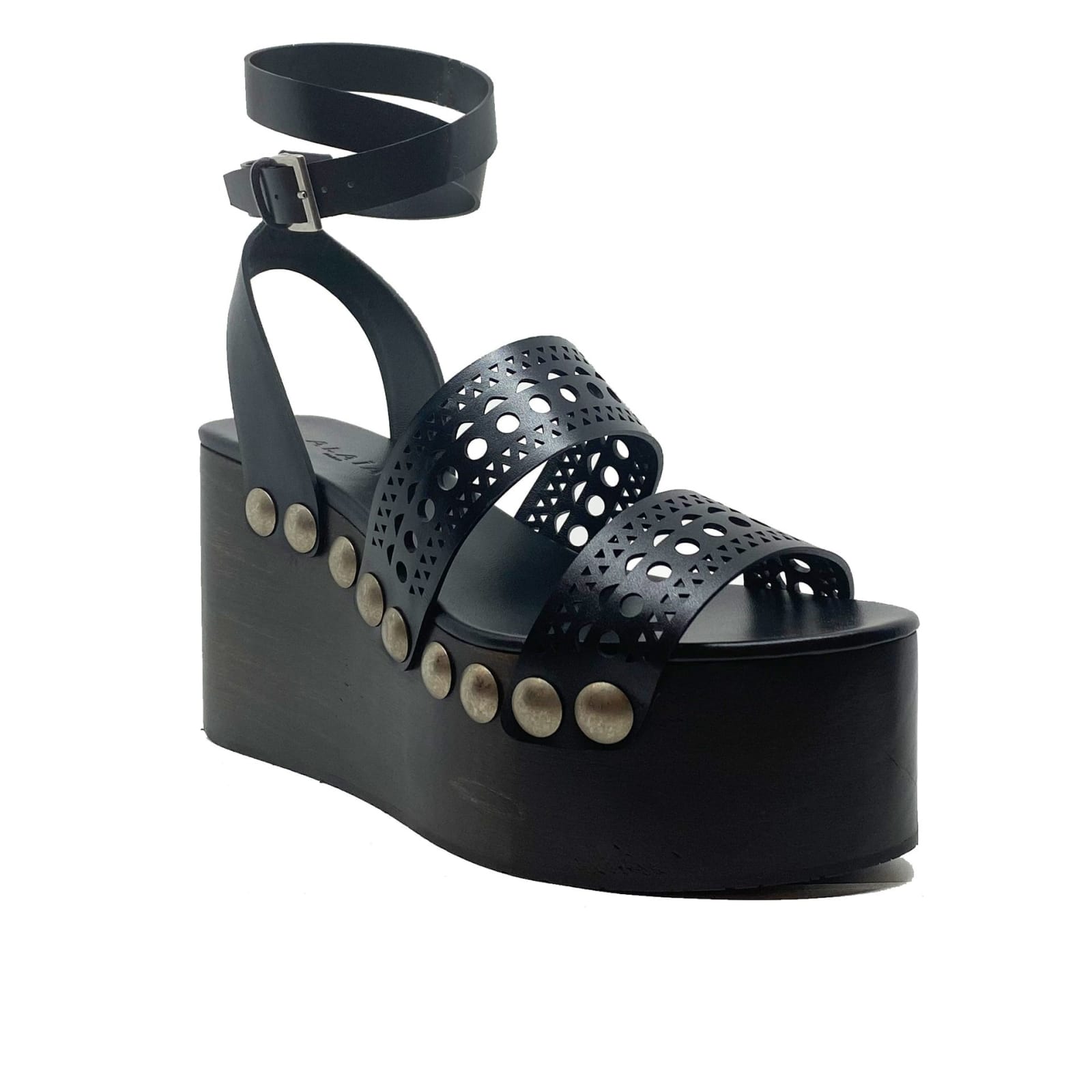 Shop Alaïa Wedge Sandals In Black