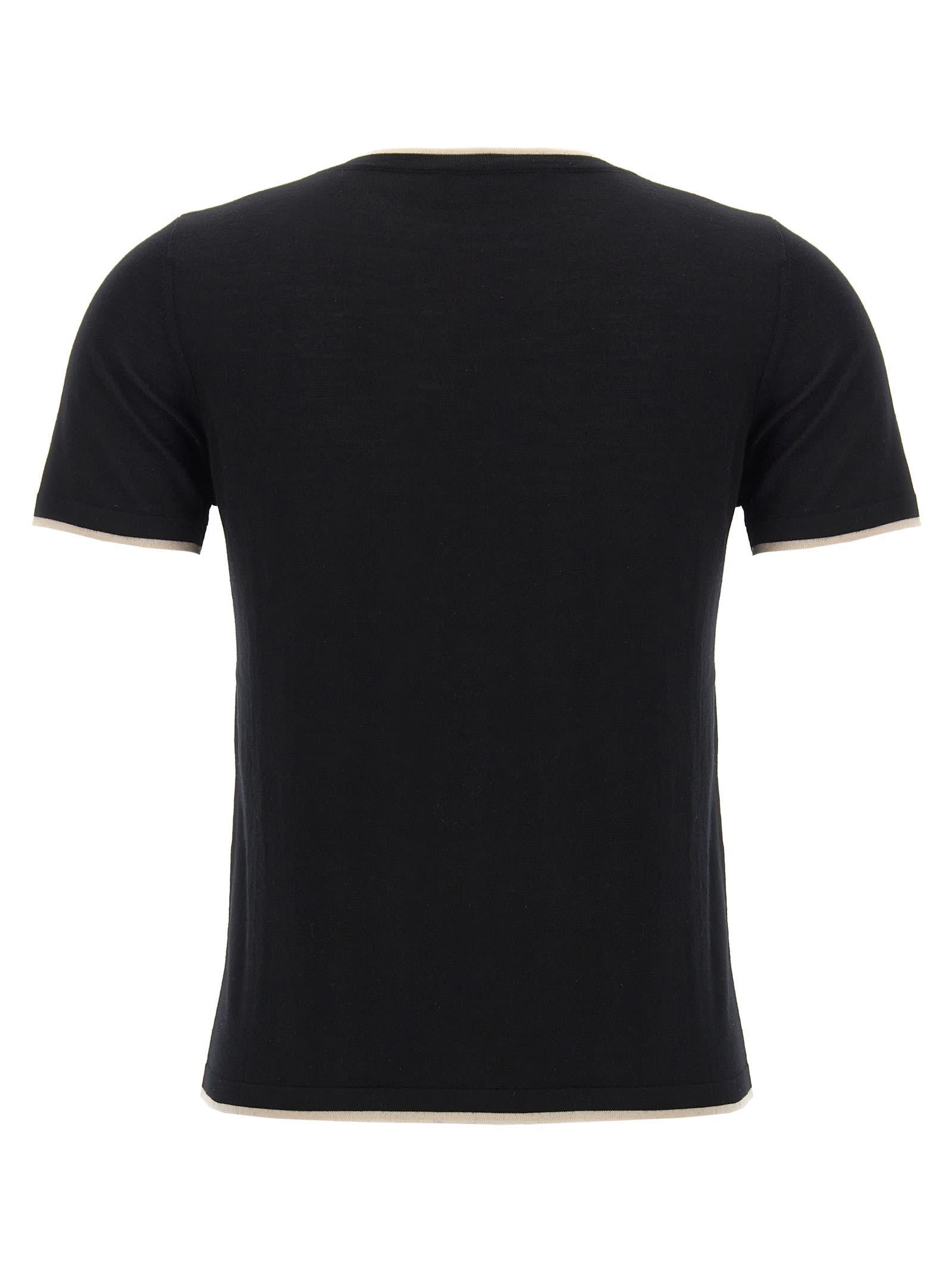 S Max Mara Egidio T-shirt In Virgin Wool In Black