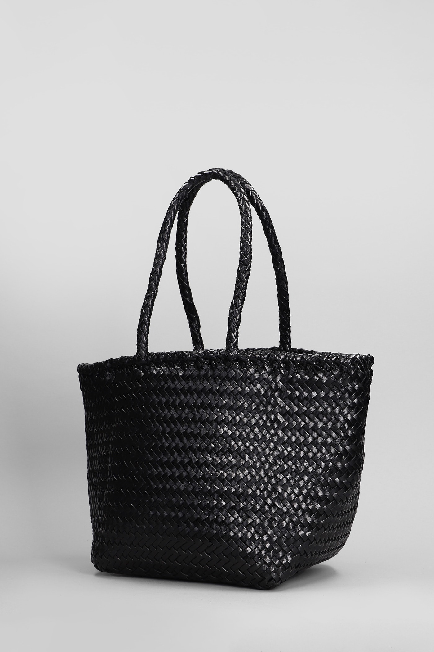 Shop Dragon Diffusion Grace Basket Small Hand Bag In Black Leather