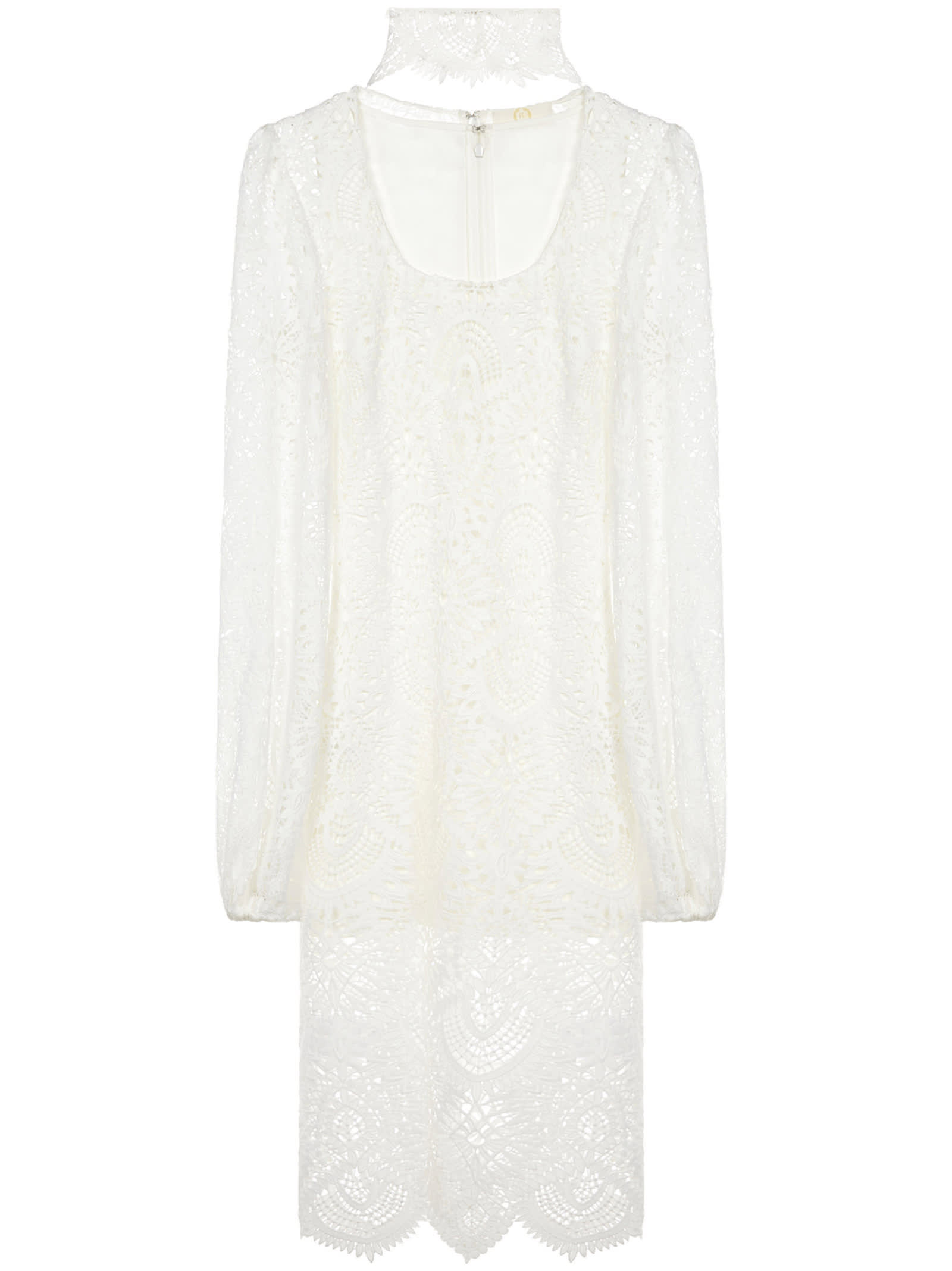 Sara Battaglia Short Dress In White