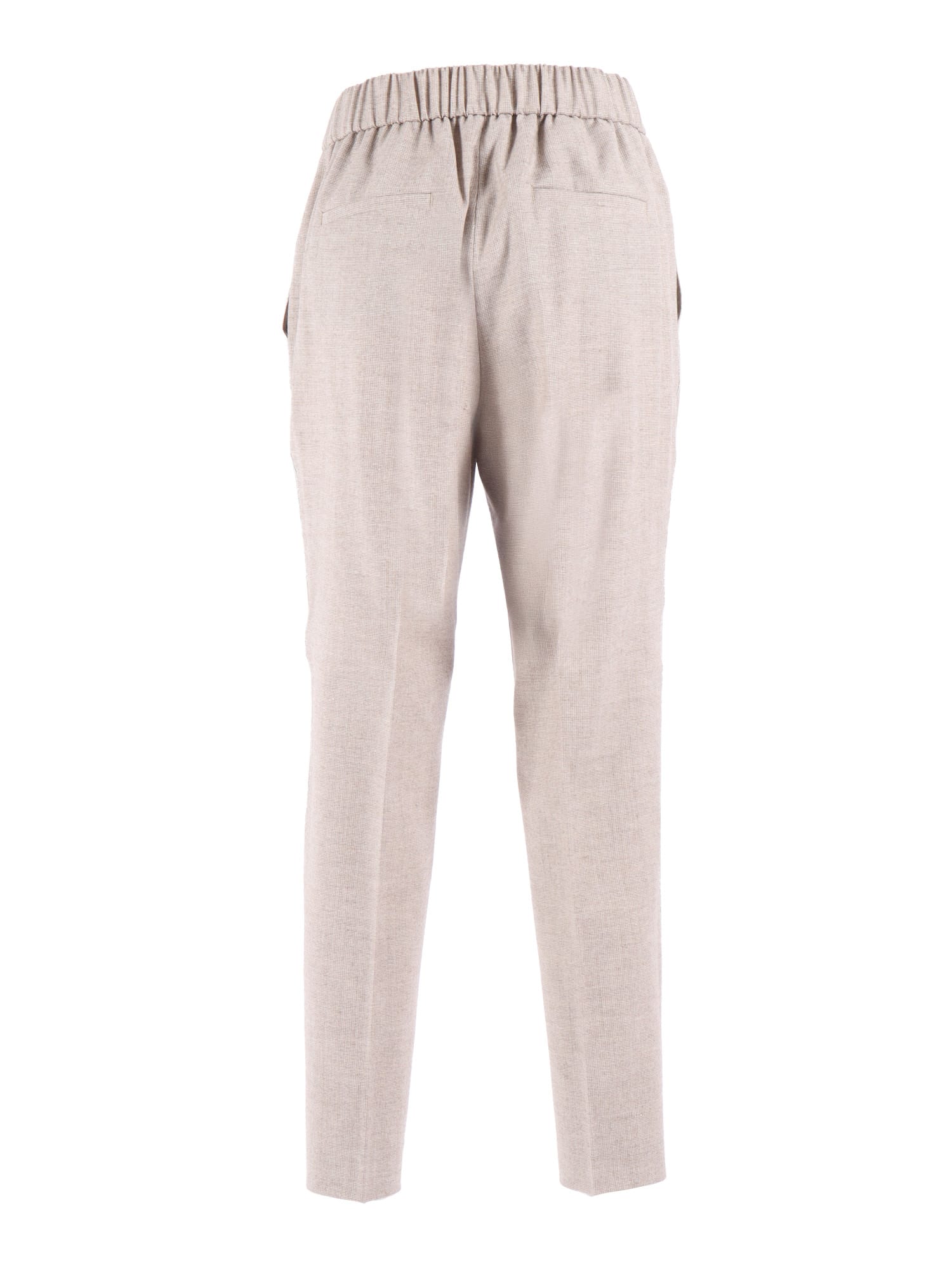 Peserico Checked Tapered Trousers In Neutral