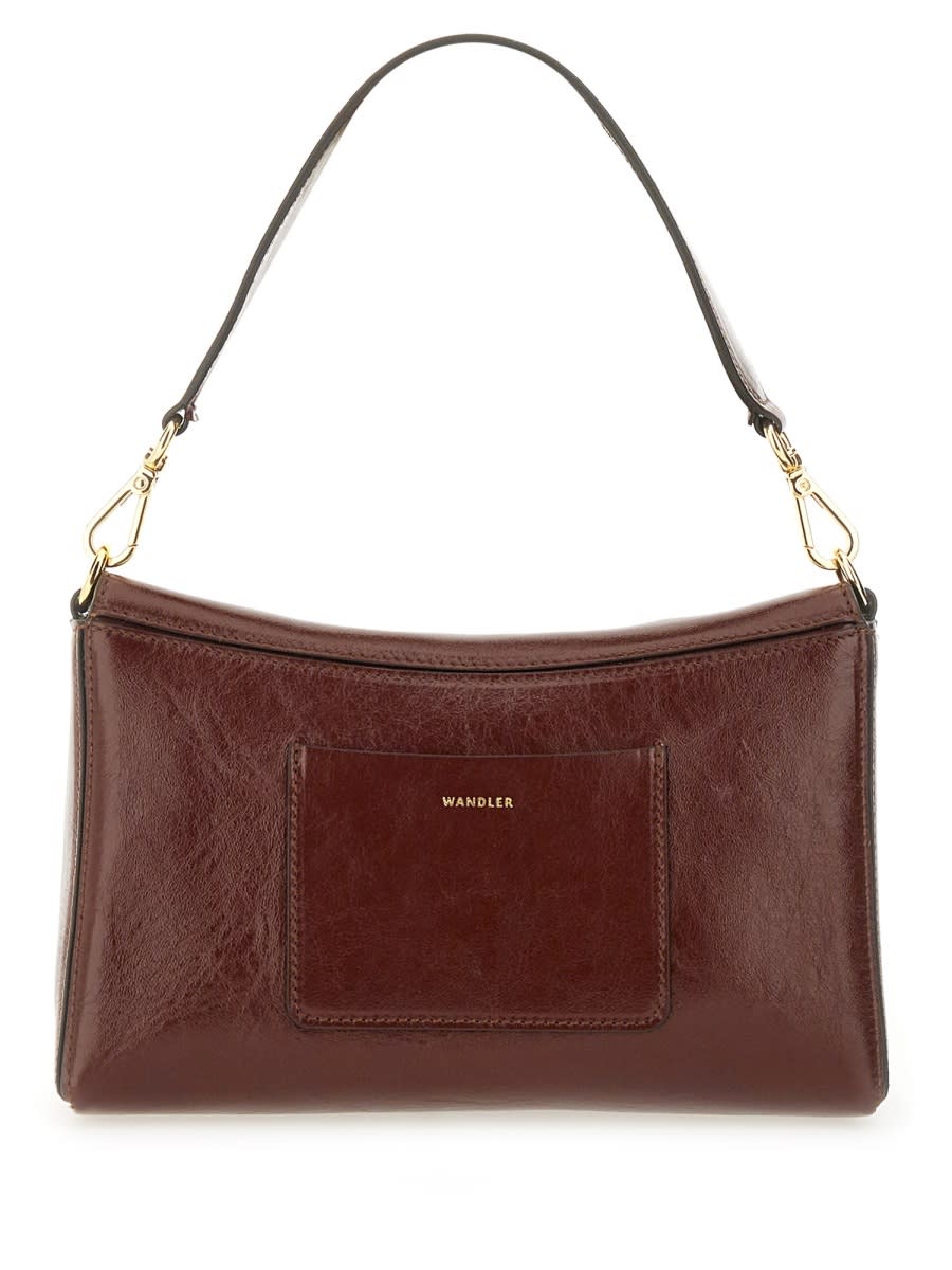 Shop Wandler Leather Oscar Bag In Bordeaux