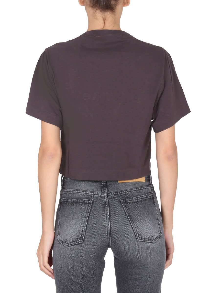 Shop Off-white Cropped Fit T-shirt In Grey