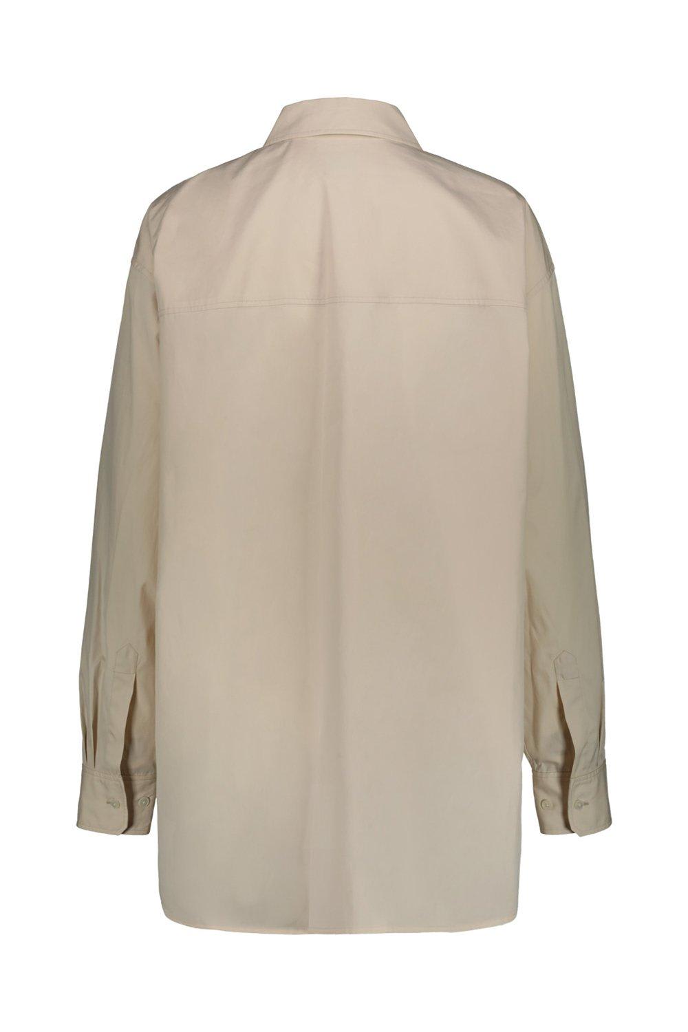 Shop Lemaire Overlapping-panelled Buttoned Shirt In Ivory