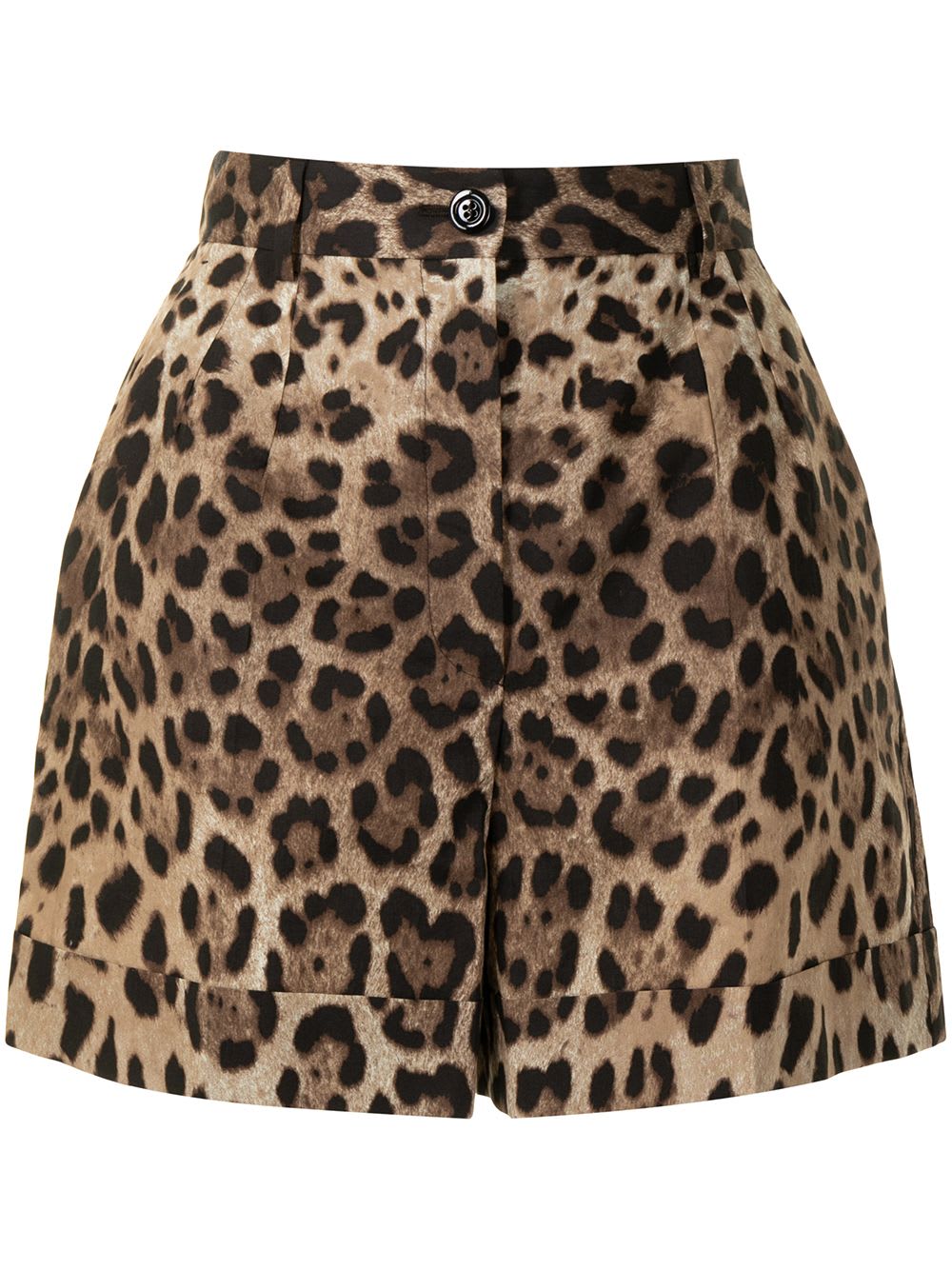 Dolce & Gabbana Printed Cotton Shorts In Brown