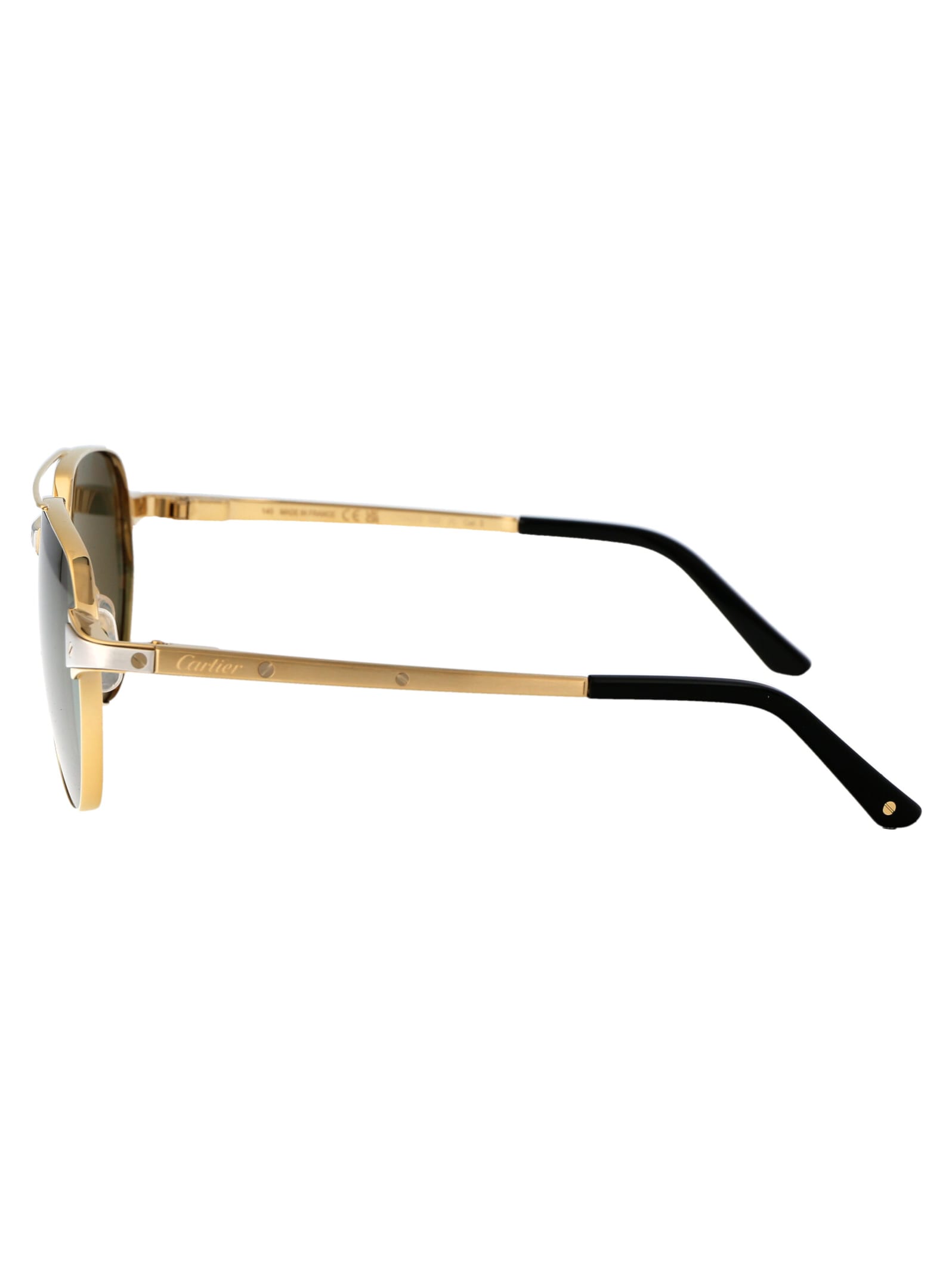 Shop Cartier Ct0425s Sunglasses In 002 Gold Gold Green