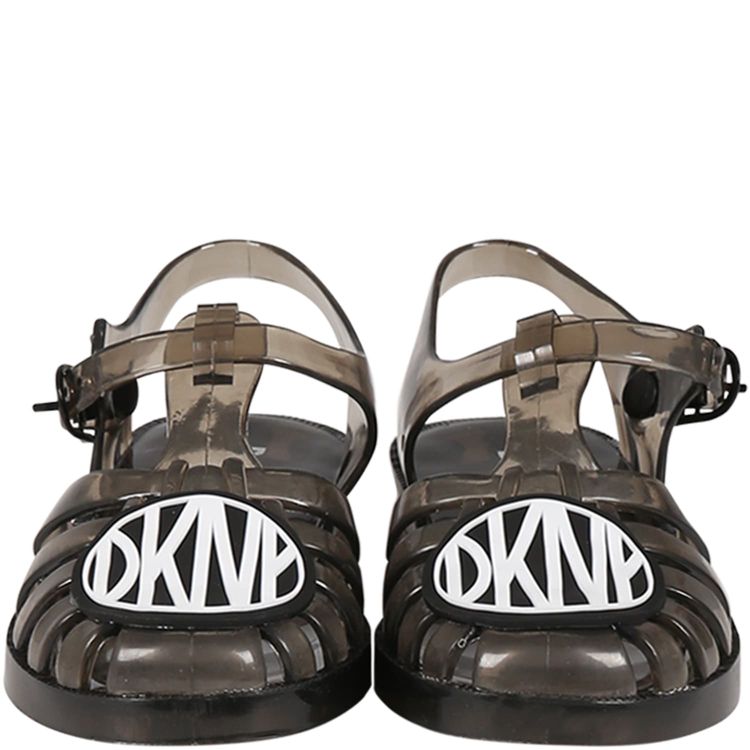 Shop Dkny Black Sandals For Girl With Logo
