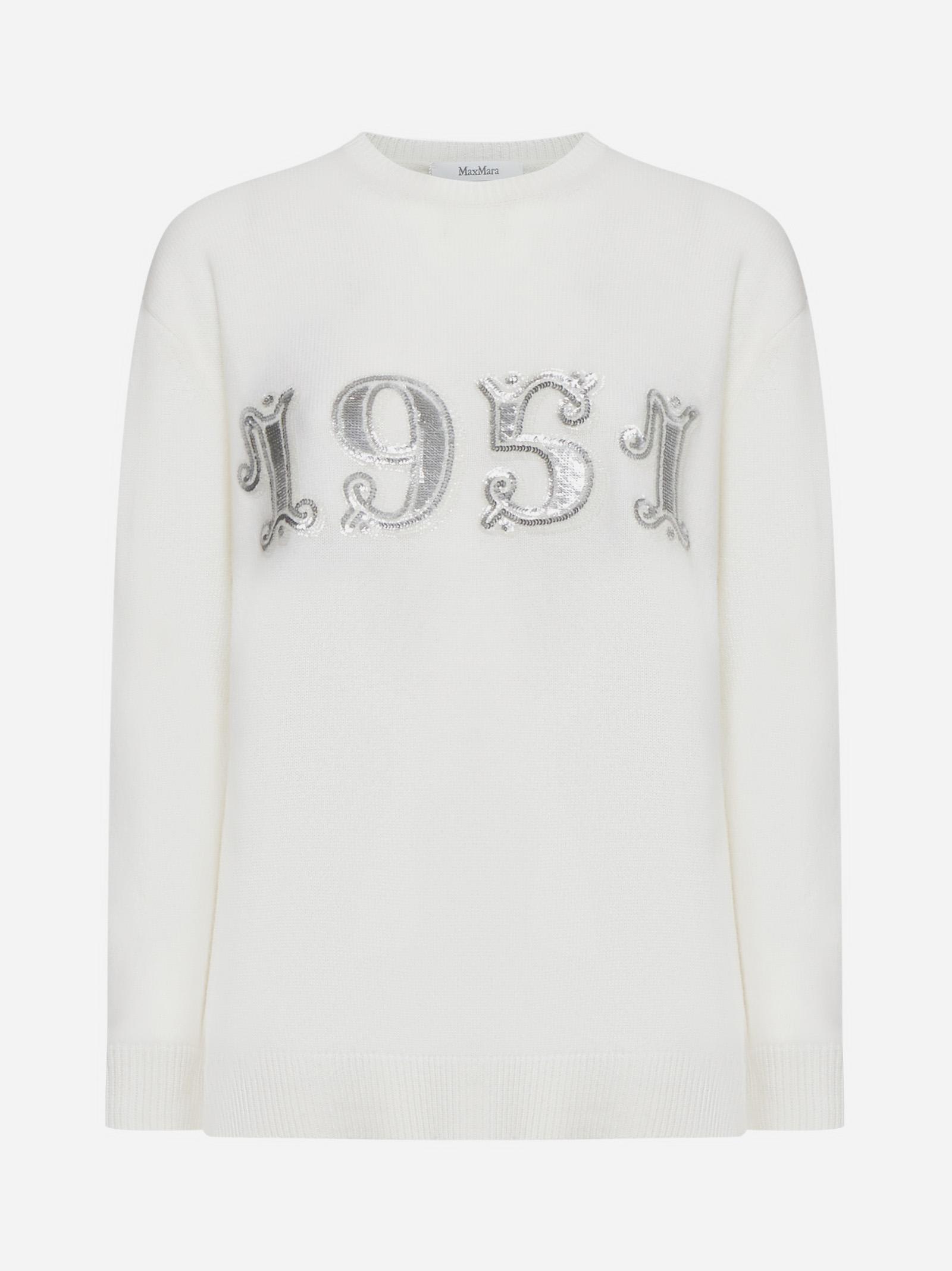 Shop Max Mara Plata Wool And Cashmere Sweater In White