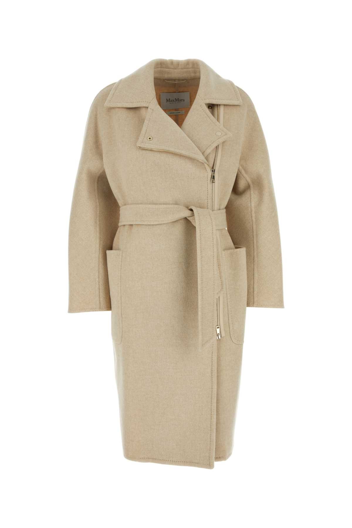 Shop Max Mara Sand Wool Agosto Coat In Beige