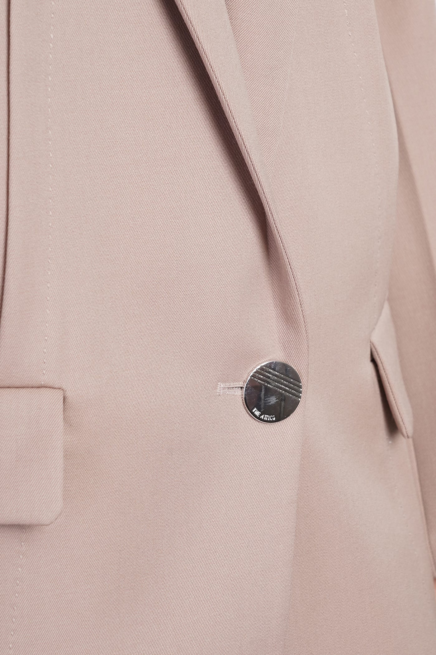 Attico Wool Jacket With Lapel Collar And Pockets In Pink