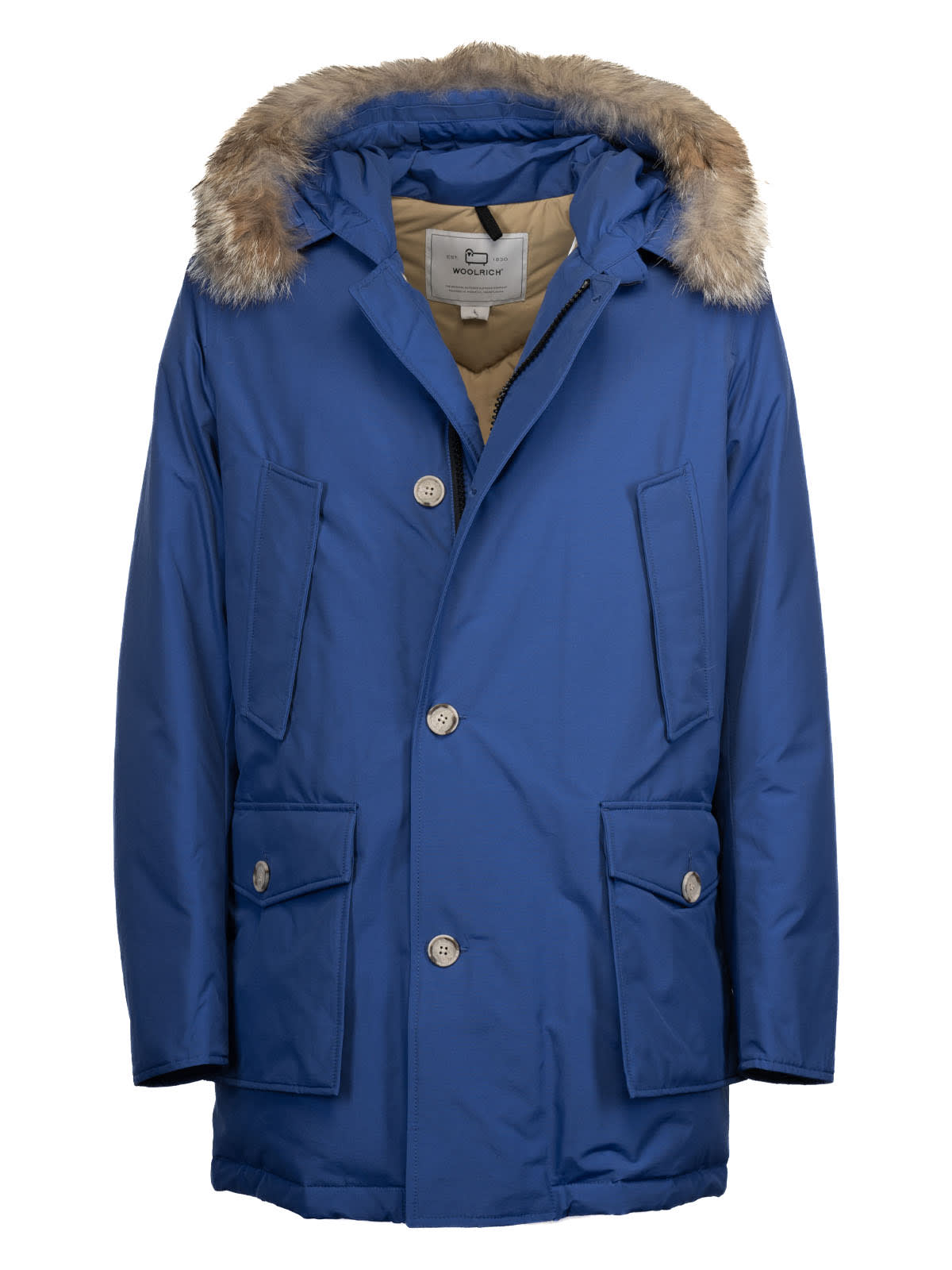 Shop Woolrich Arctic Detachable Fur Parka In Blu Chiaro