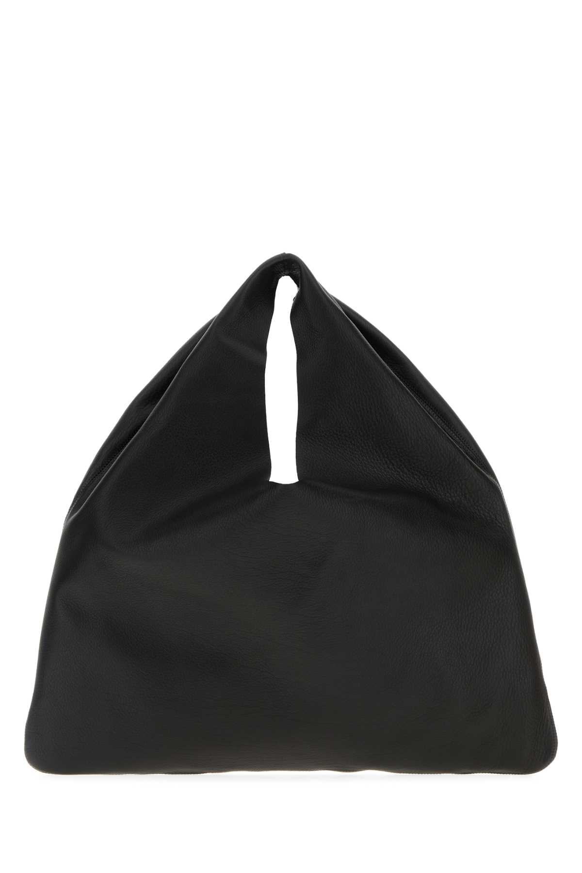 The Row Black Leather Small Bindle Handbag In Black