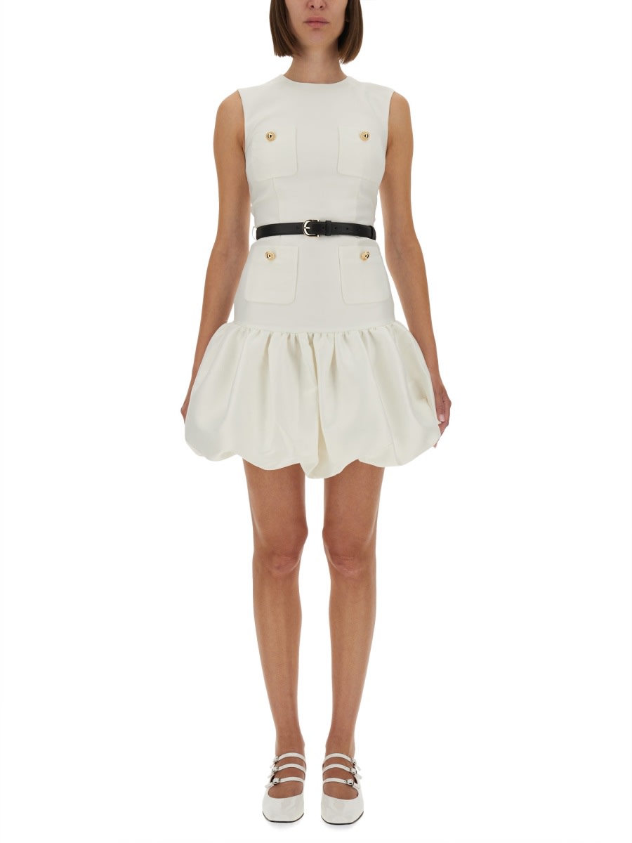 Self-portrait Taffeta Mini Dress In White