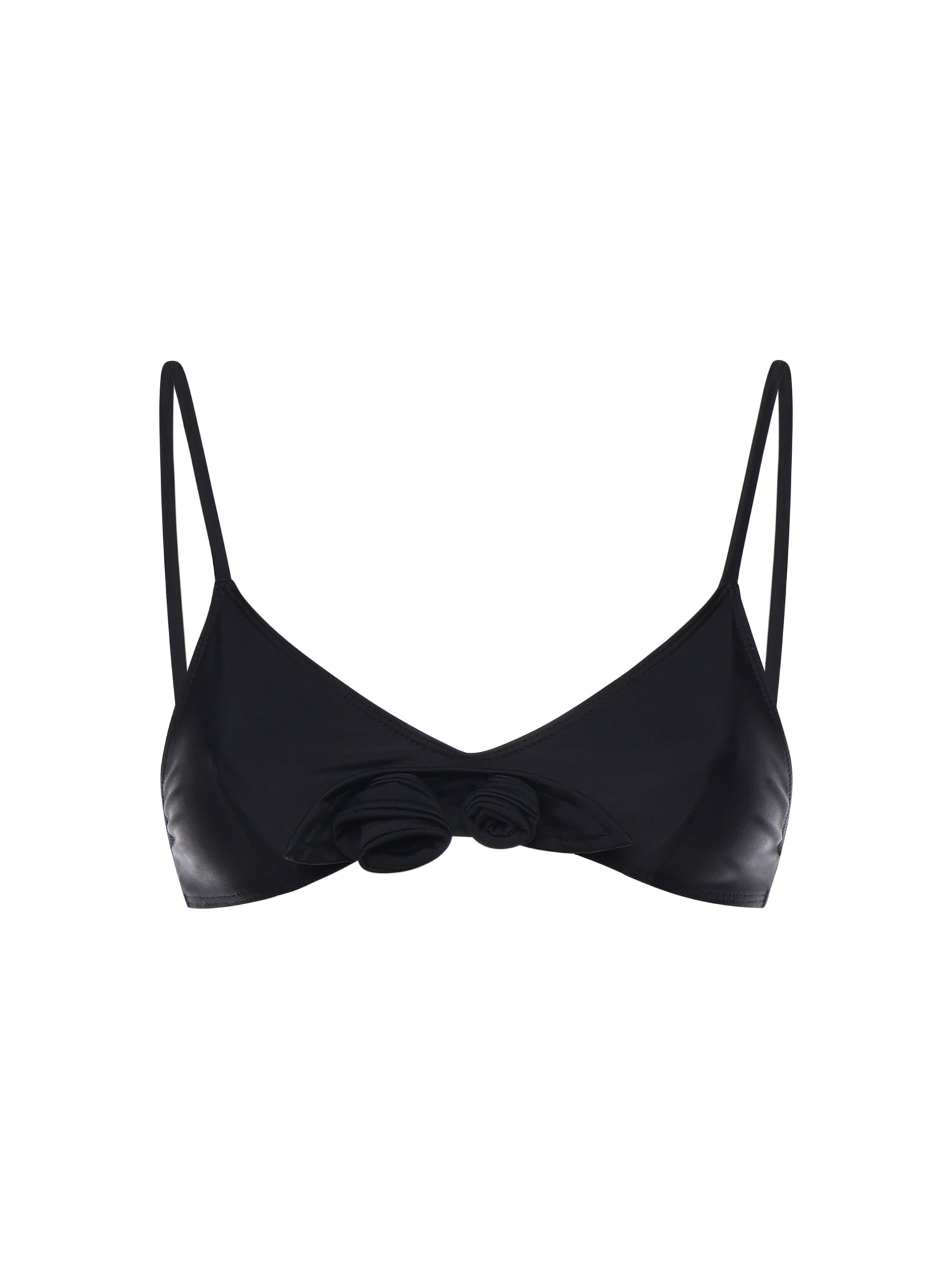 Coperni Flower Bikini Top In Black