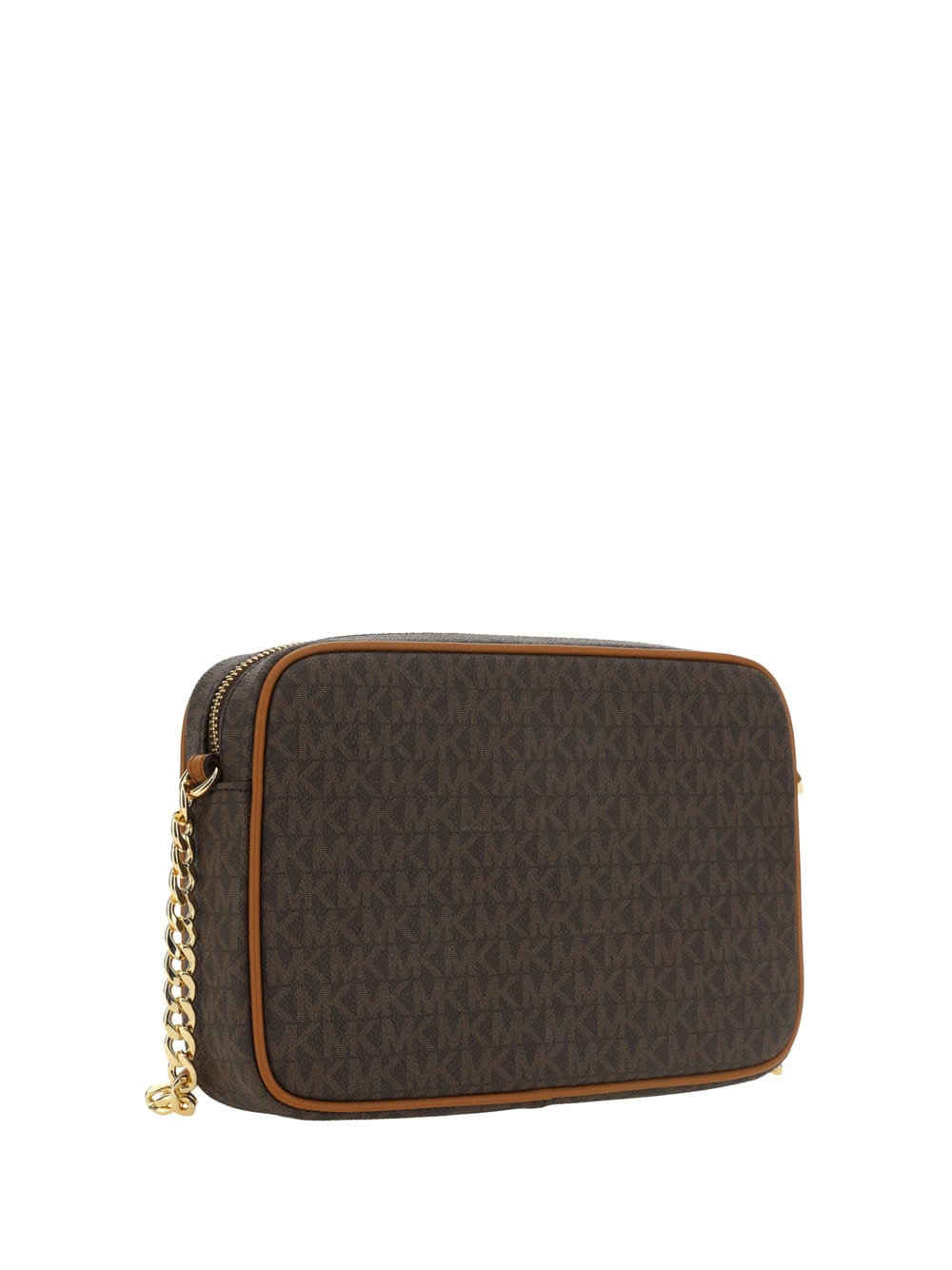 Michael Kors Jet Set Leather Crossbody Bag In Brown