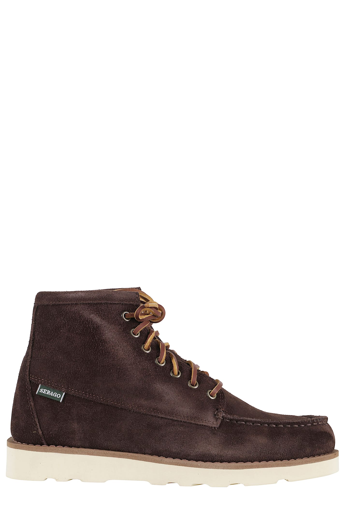 Sebago Lace Up Ankle Boots In Suede In Burgundy