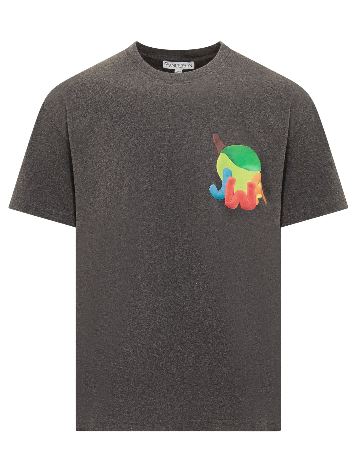 Shop Jw Anderson Digital Fruits T-shirt In Charcoal Melange