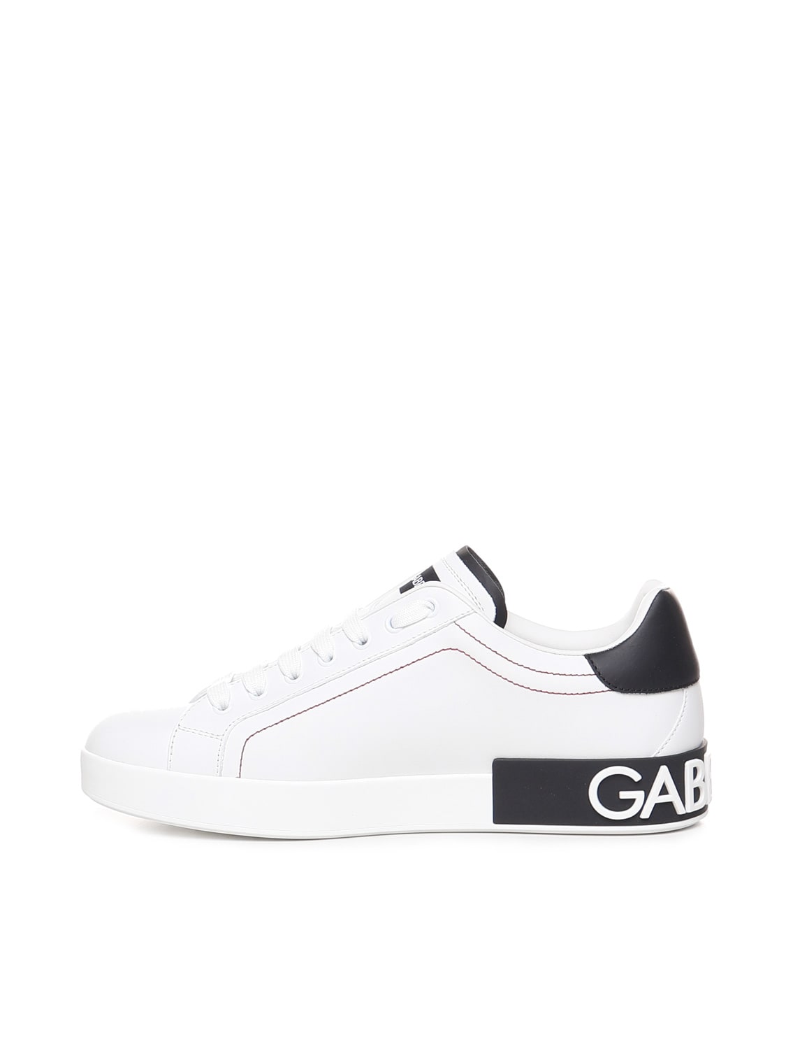 Shop Dolce & Gabbana Portofino Sneakers In Leather In White